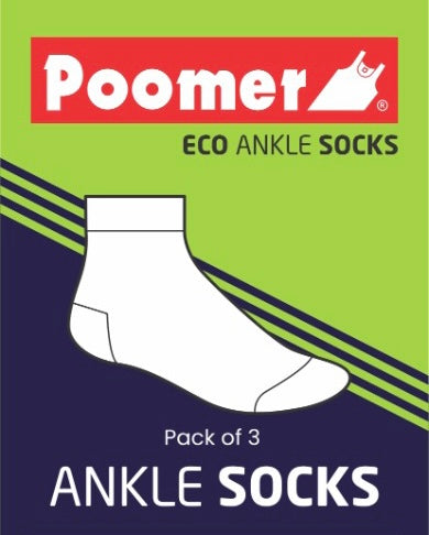 Poomer Eco Ankle Socks (Pack of 3)