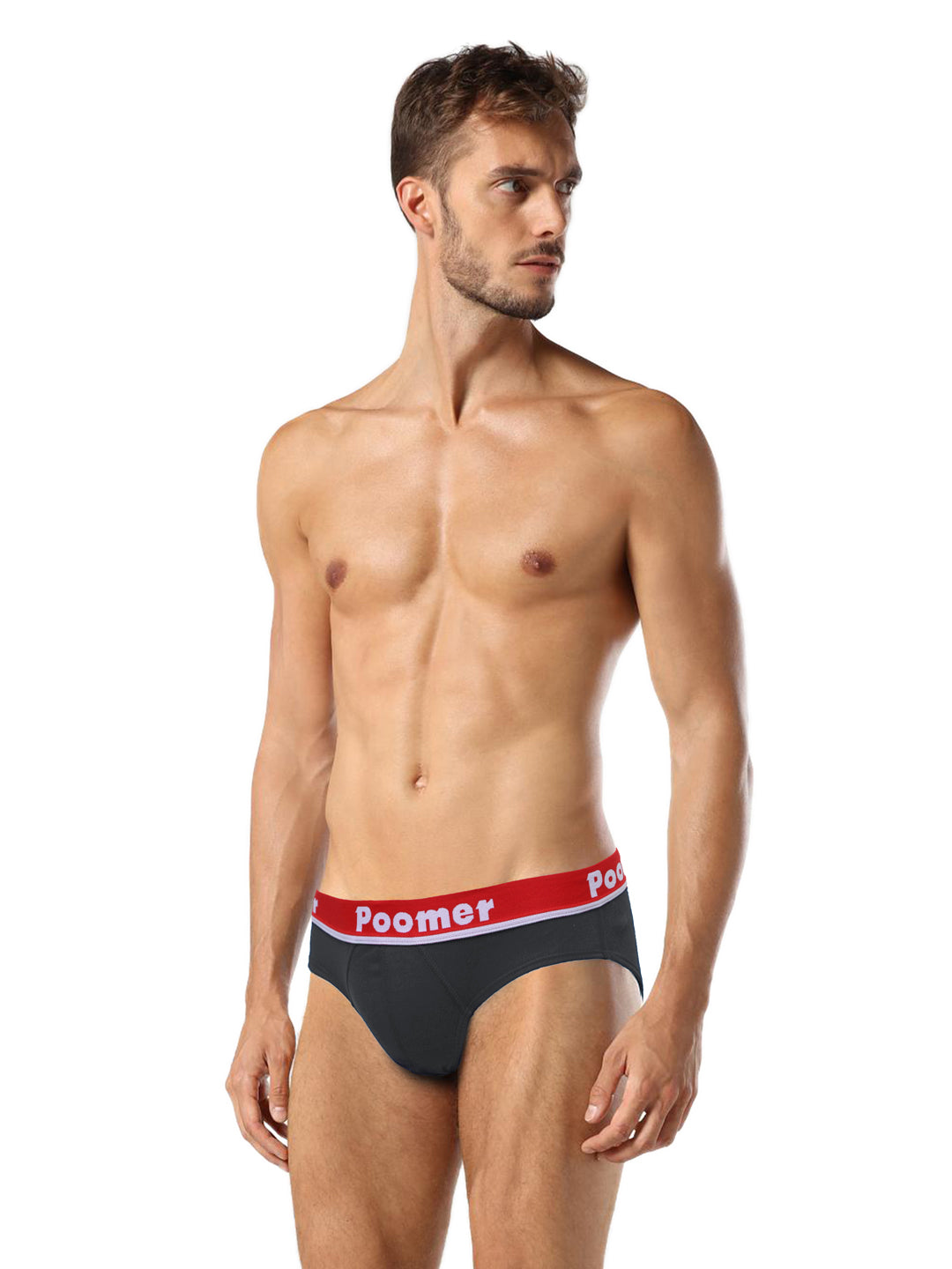 Poomer Club Man Brief - Dark Grey