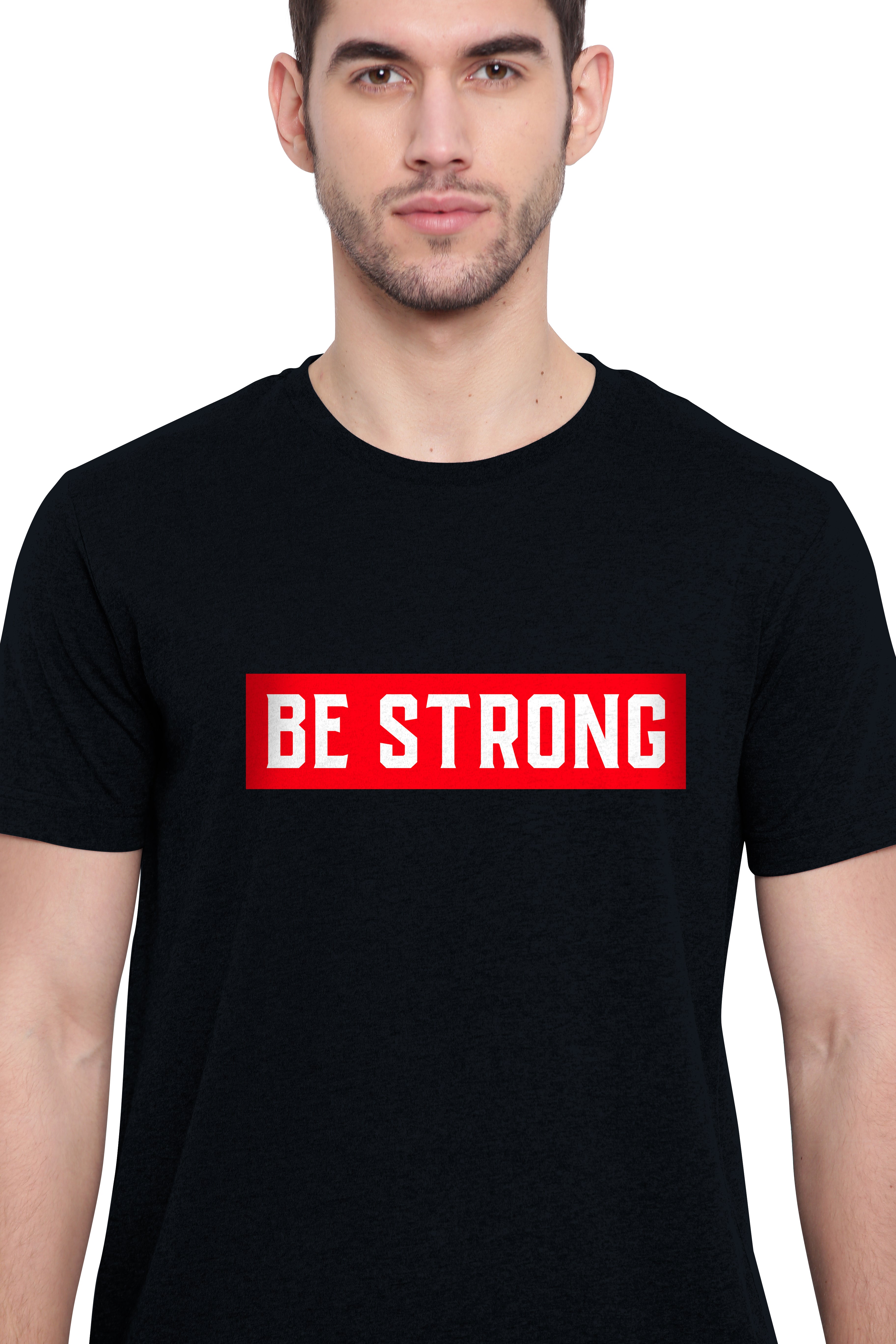 Poomer Printed T-Shirt Be Strong - Black