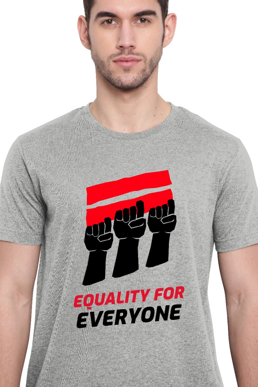 Poomer Printed T-Shirt Equality - Grey Melange