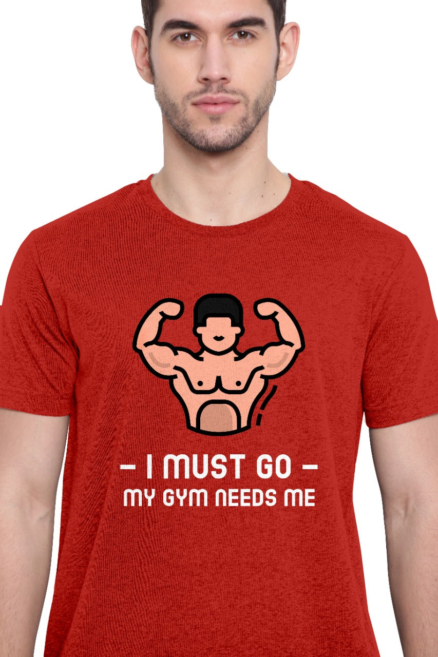 Poomer Printed T-Shirt Gym - Red