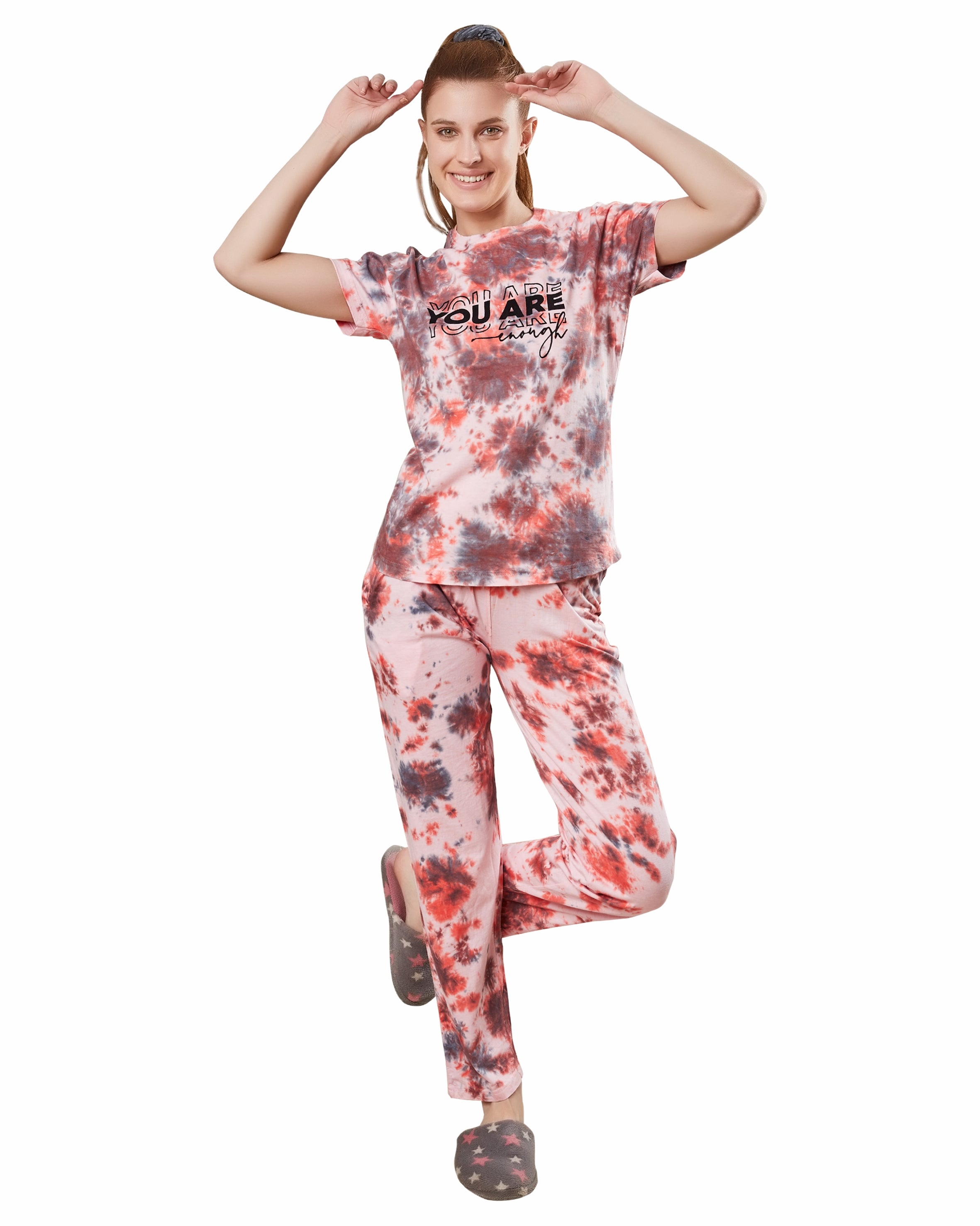 Presta Lounge Wear - Tie-Dye Maroon