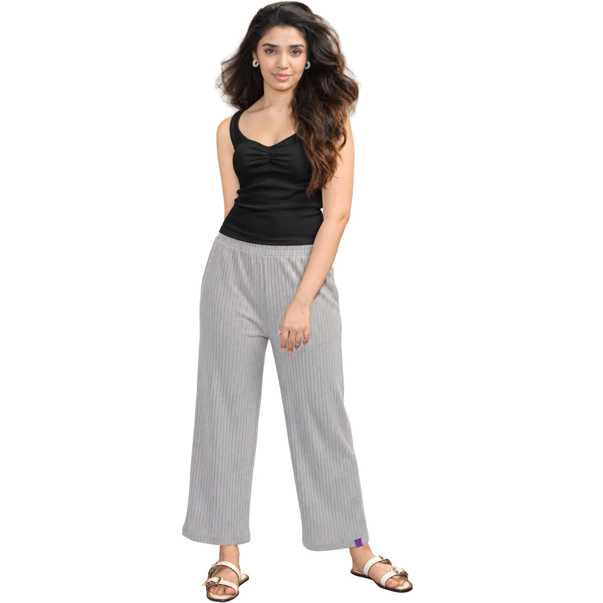 Presta Palazzo Pant - Light Grey