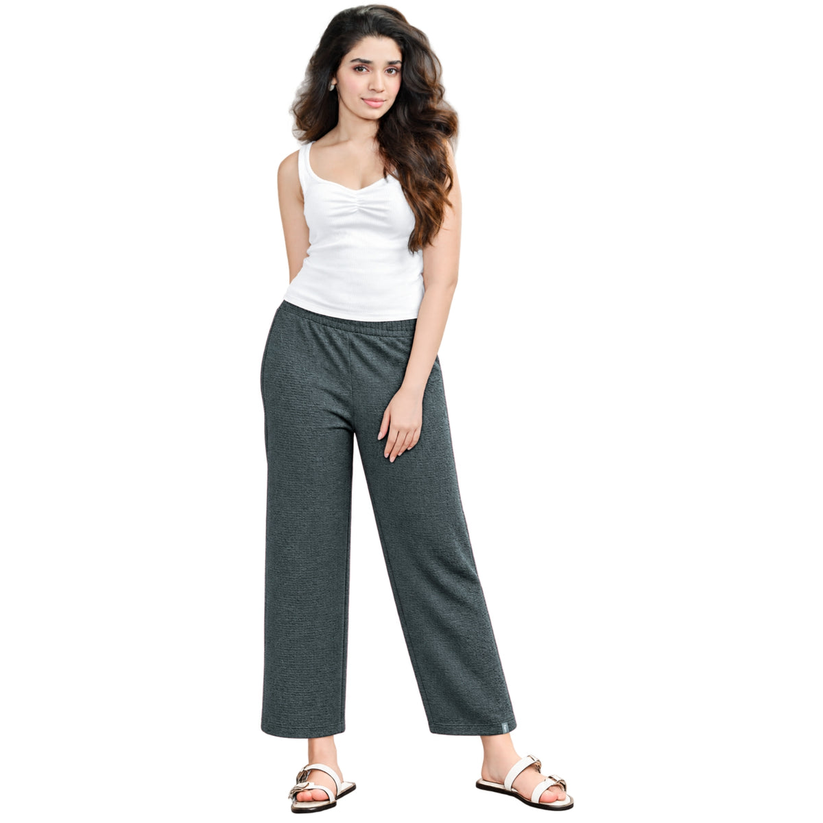 Presta Palazzo Pant - Dark Steel Grey
