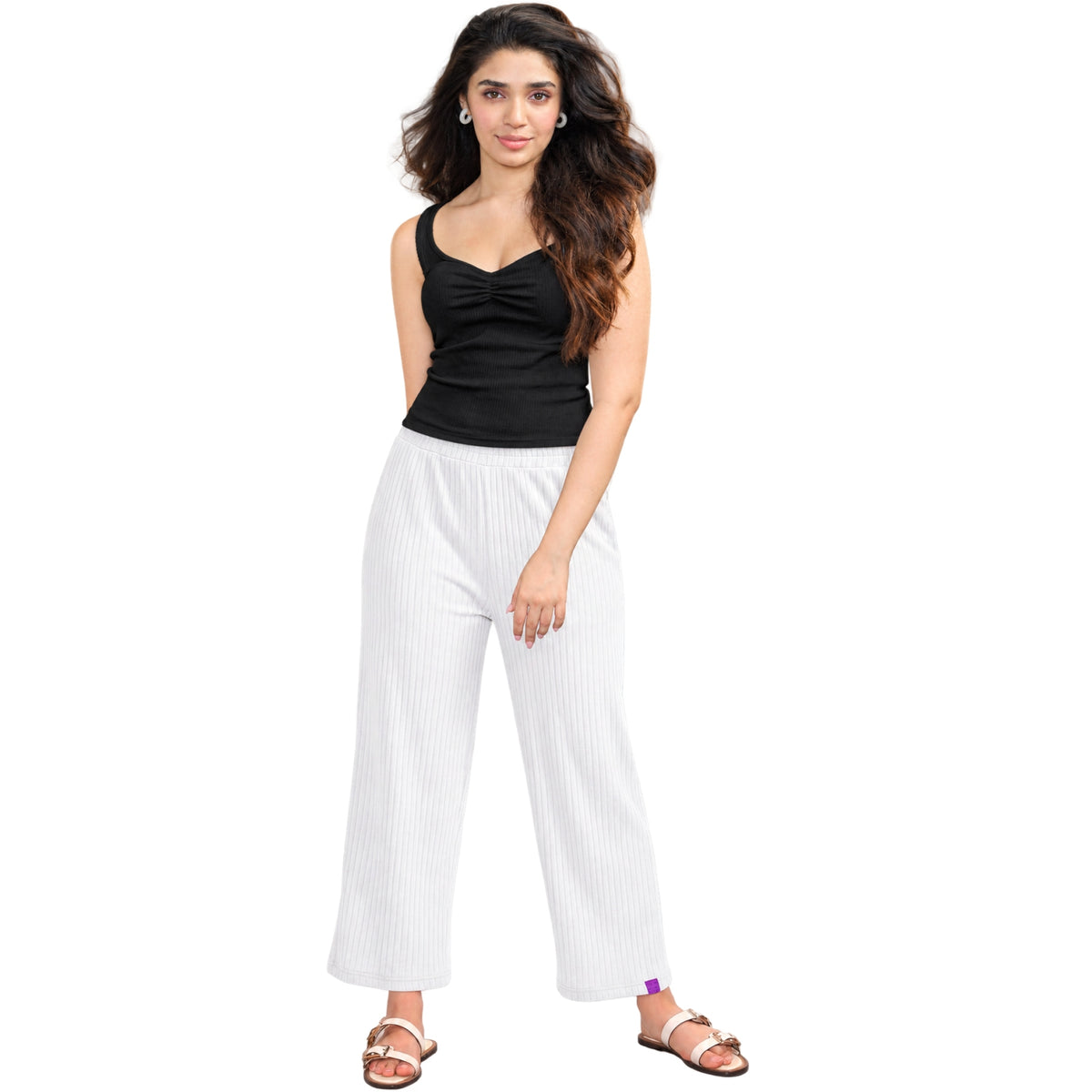 Presta Palazzo Pant - White