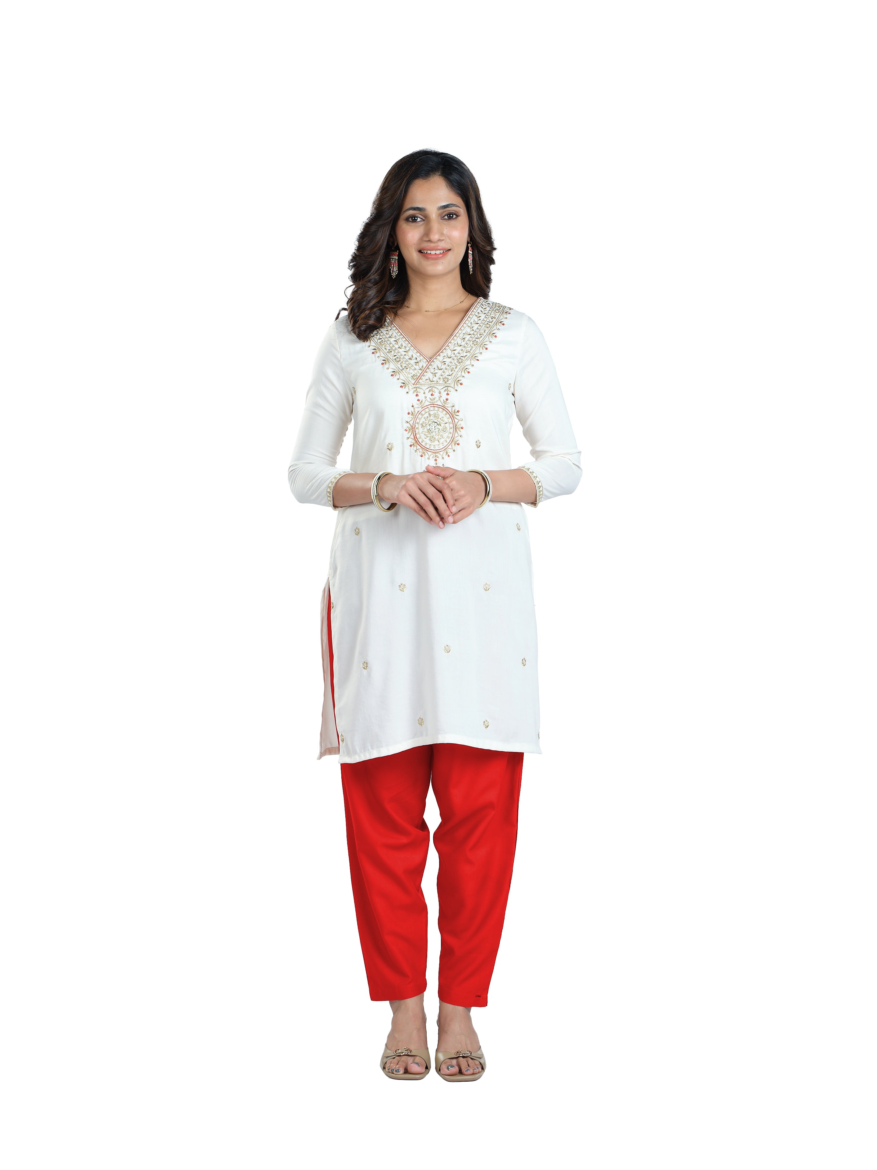 Presta Kurti Pant - Red