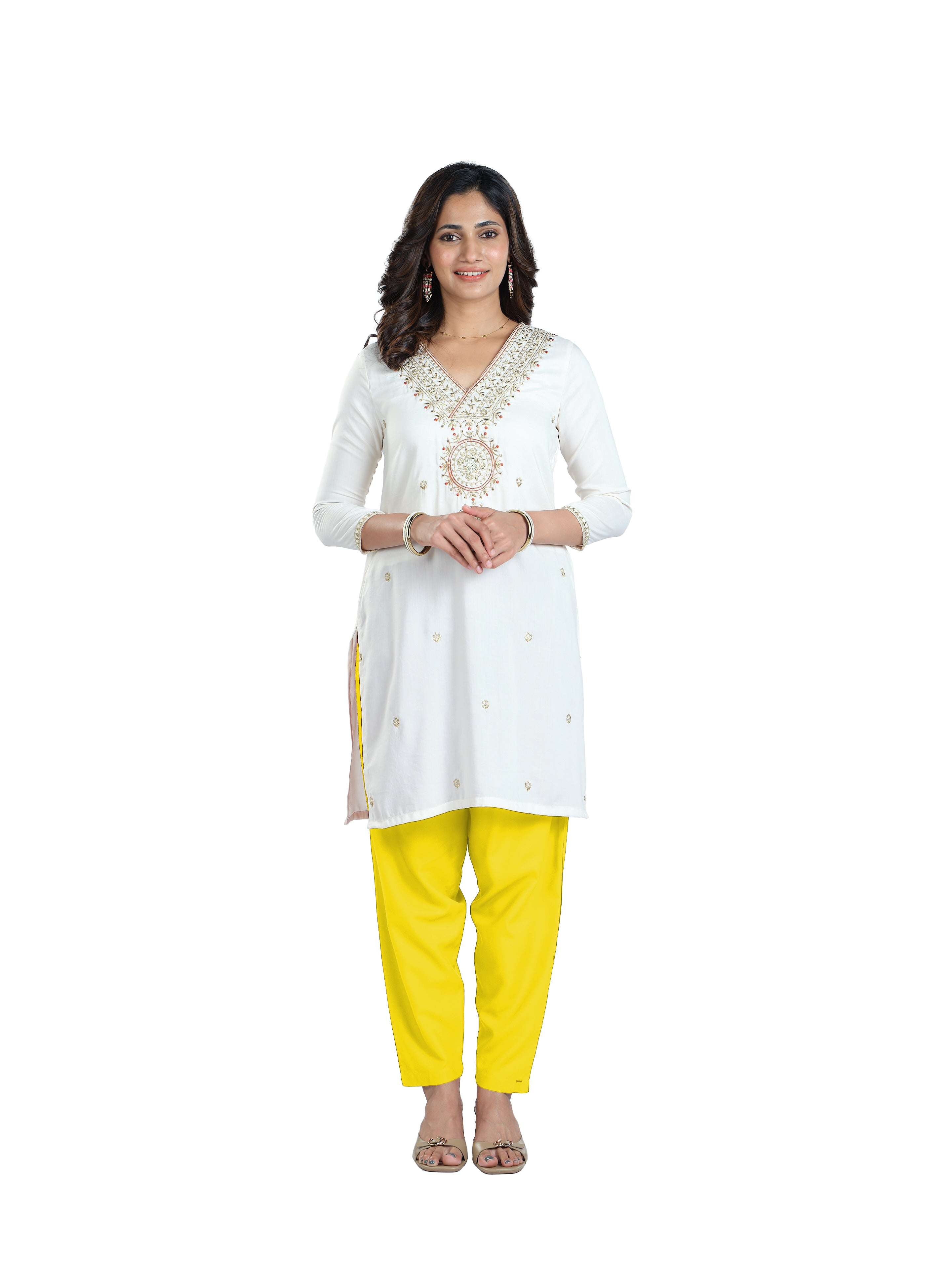Presta Kurti Pant - Lemon Yellow
