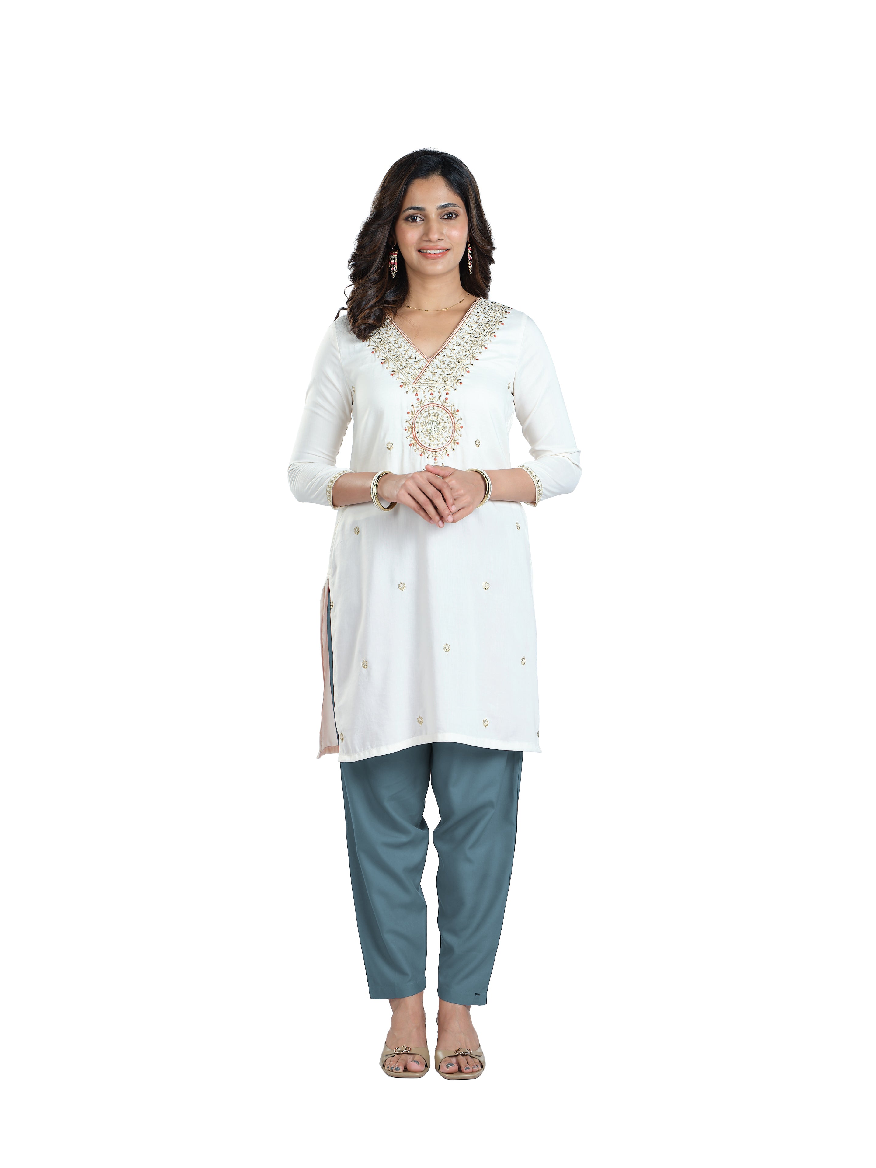 Presta Kurti Pant - Teal Blue