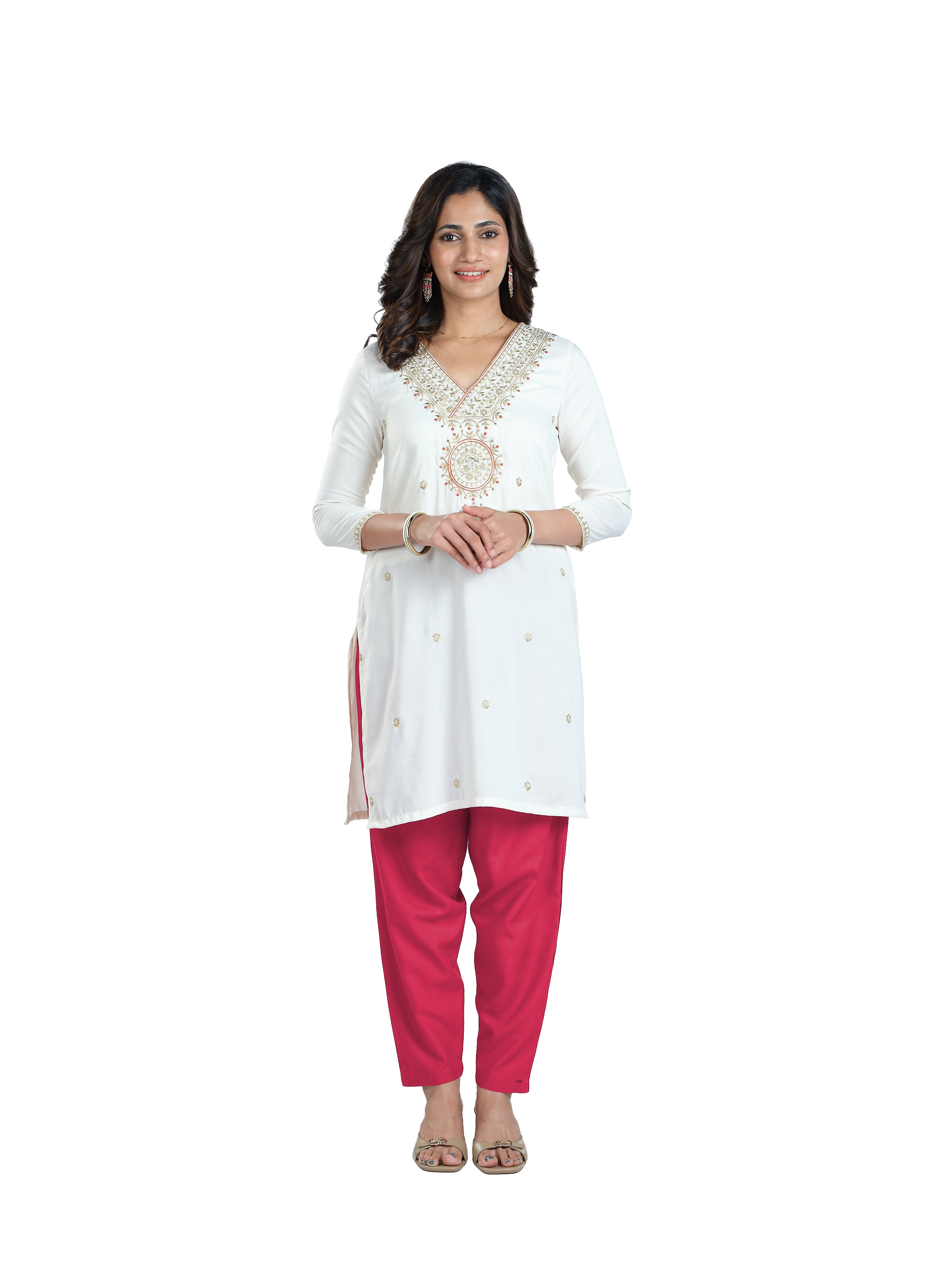 Presta Kurti Pant - Dark Pink