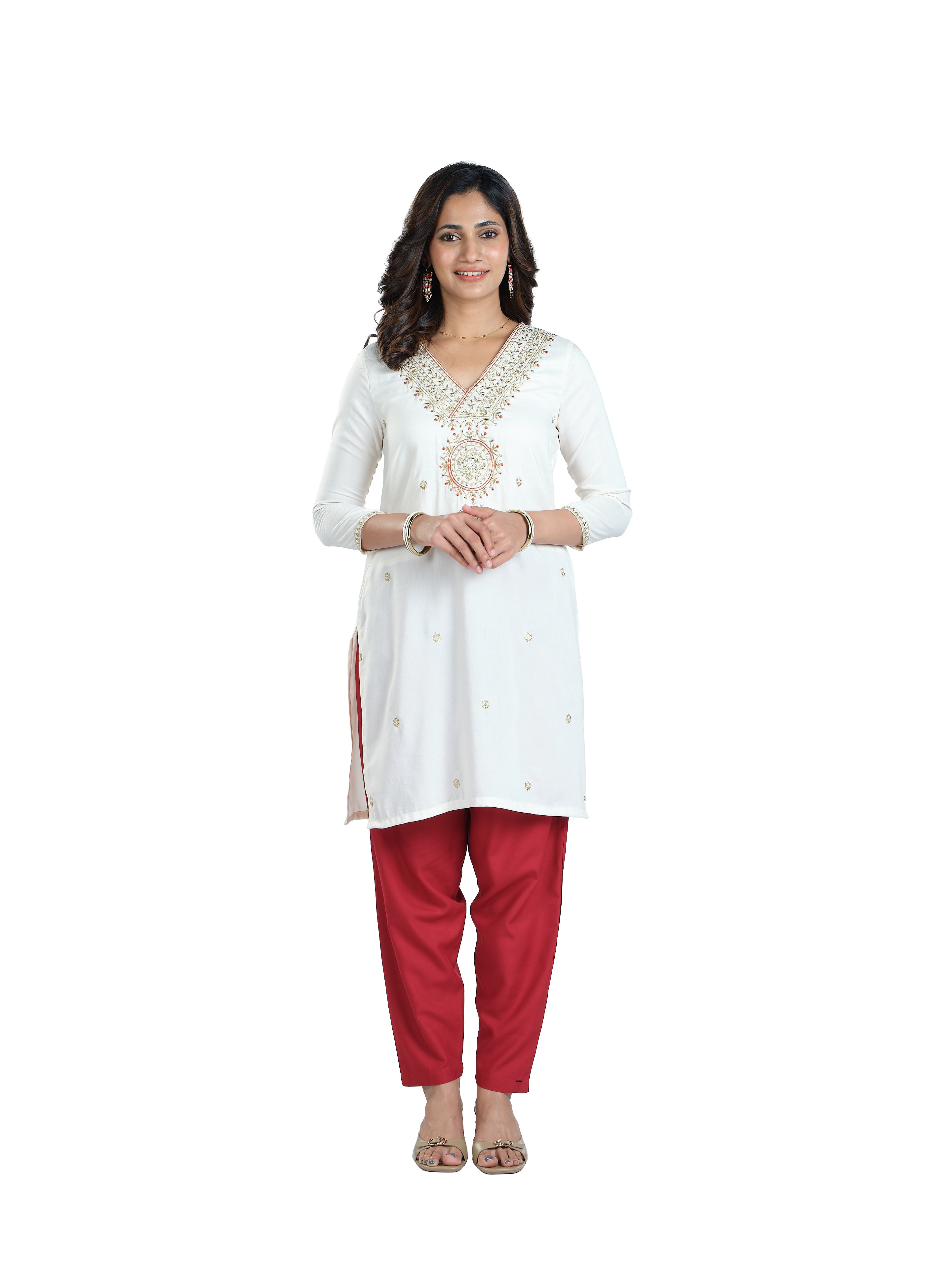 Presta Kurti Pant - Royal Maroon