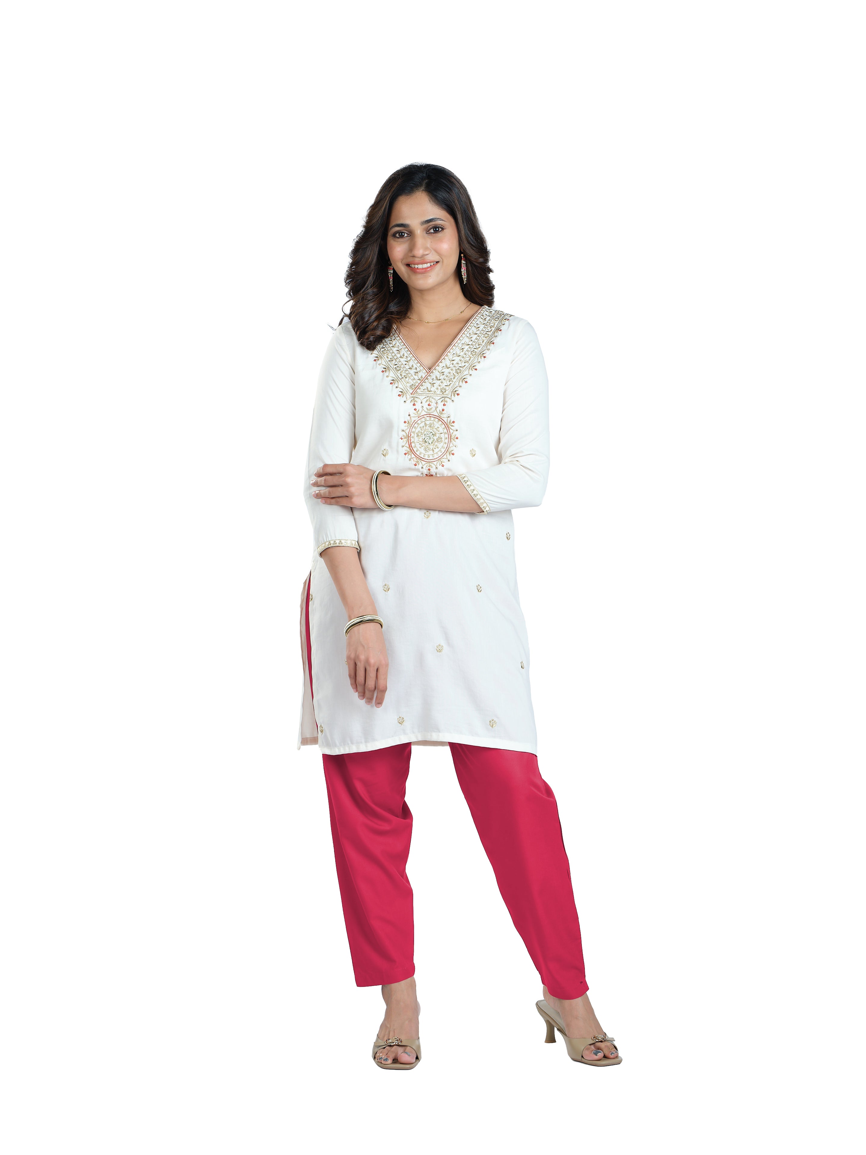 Presta Kurti Pant - Dark Pink