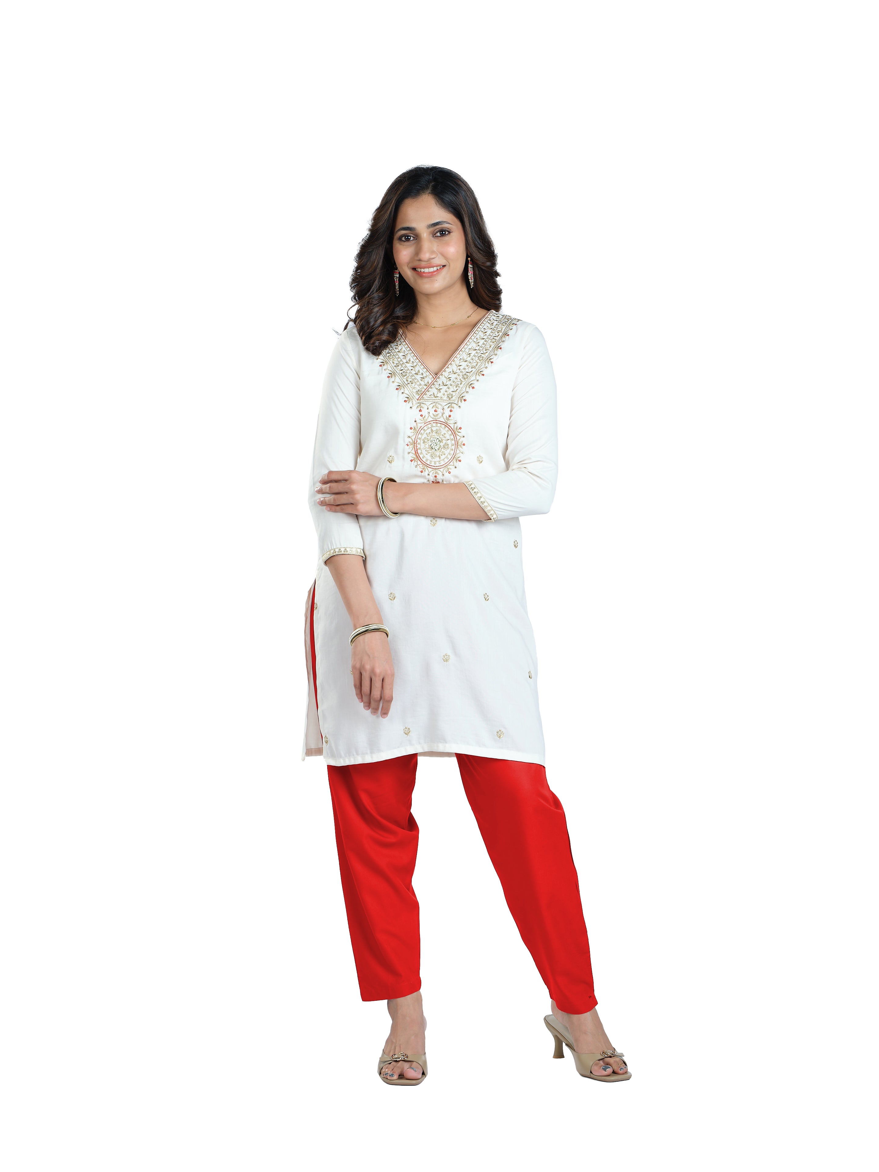 Presta Kurti Pant - Red