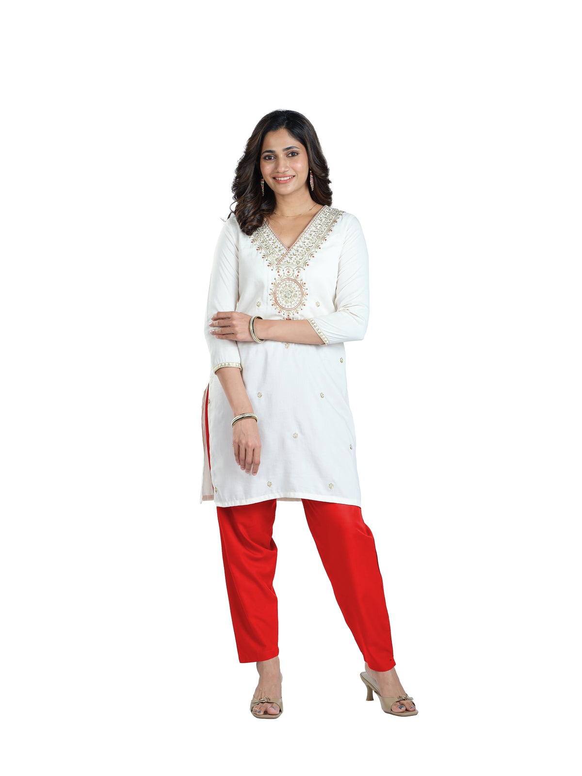 Presta Kurti Pant - Red