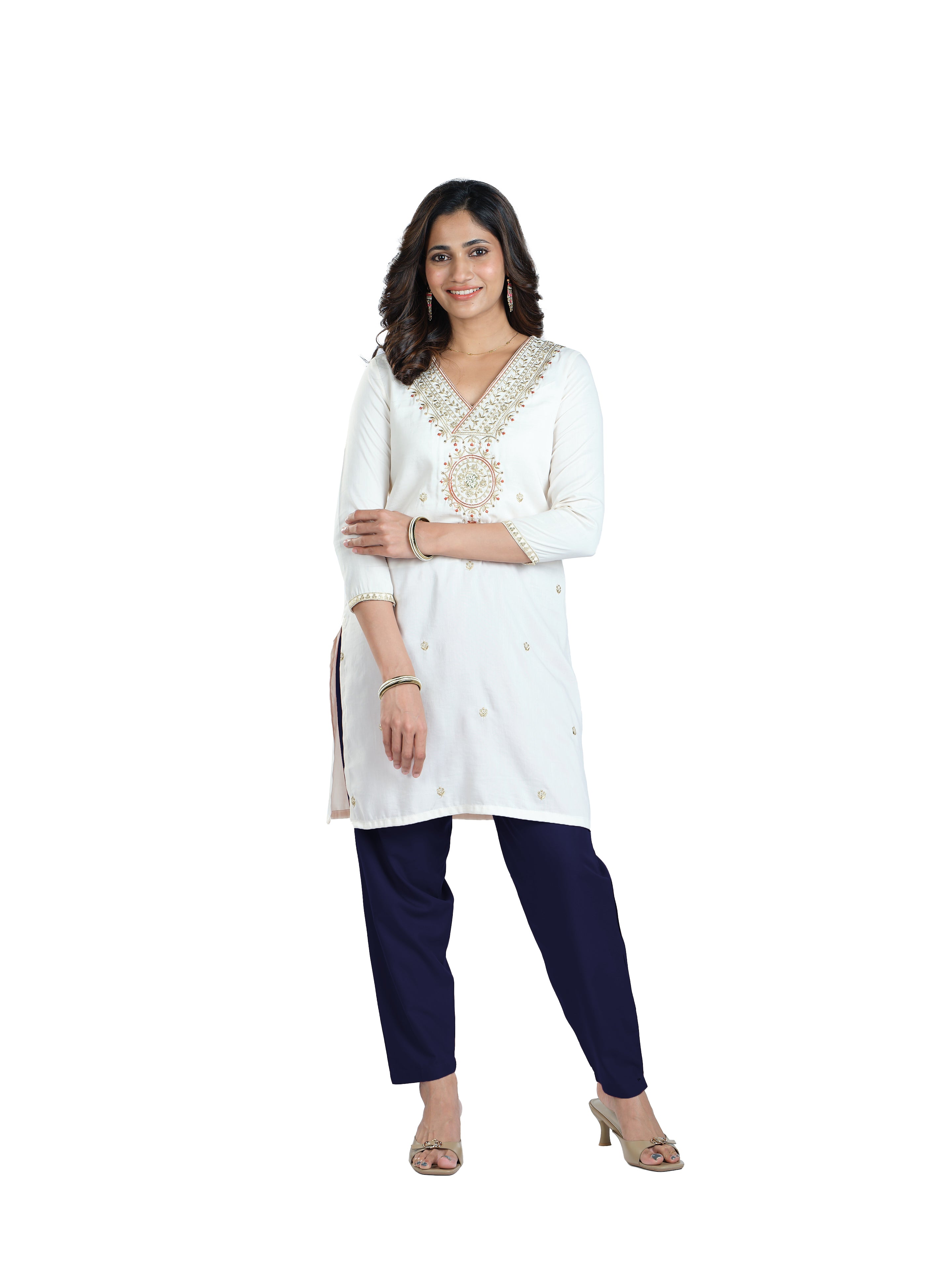 Presta Kurti Pant - Navy Blue
