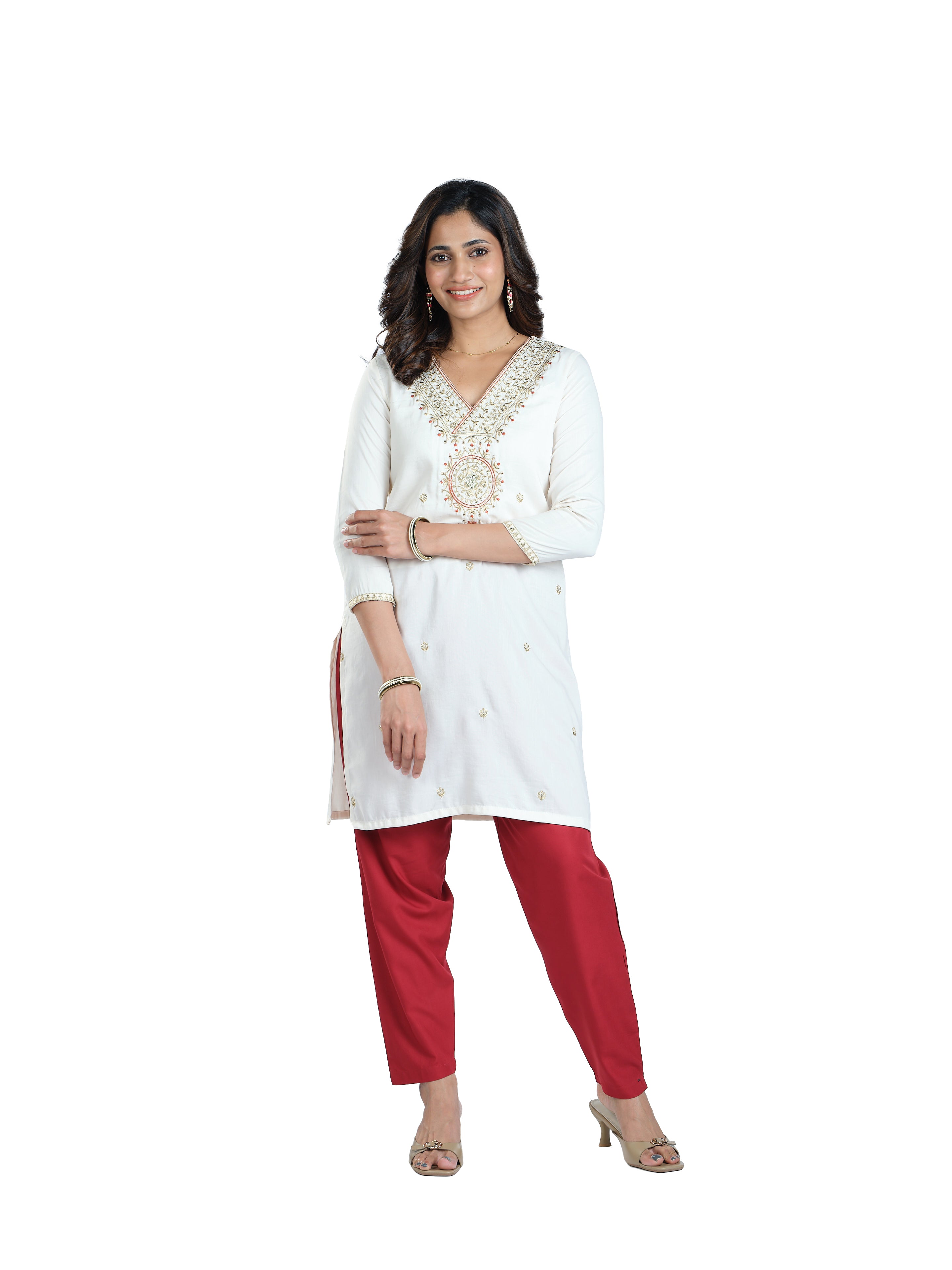 Presta Kurti Pant - Royal Maroon