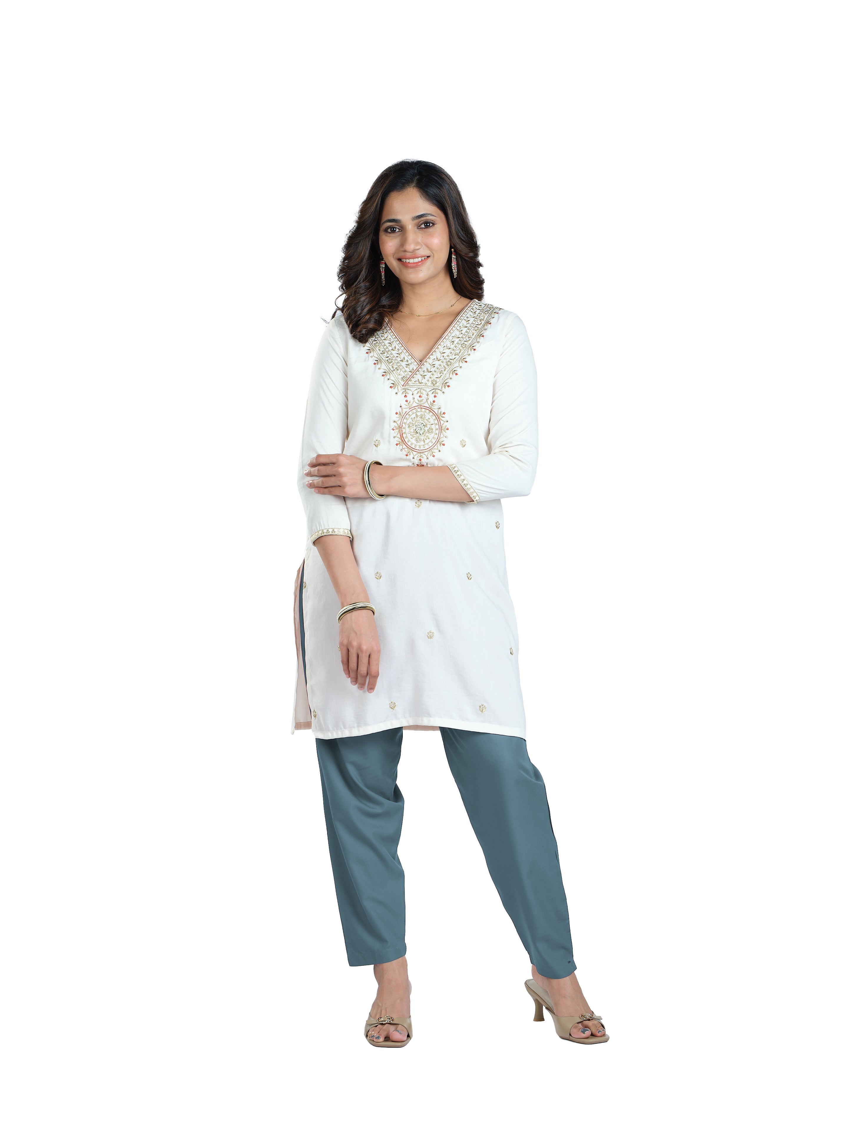 Presta Kurti Pant - Teal Blue