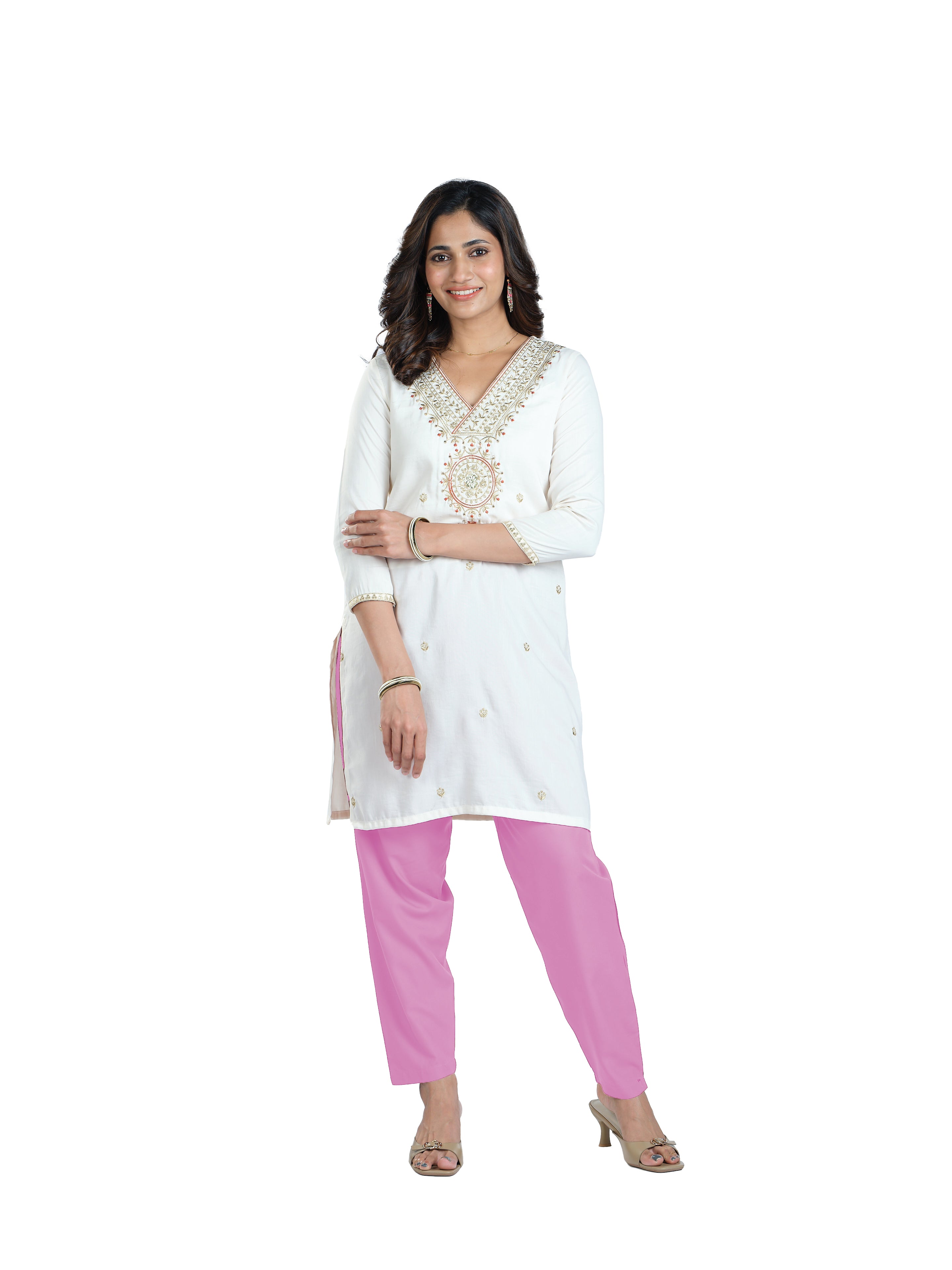 Presta Kurti Pant - Baby Pink