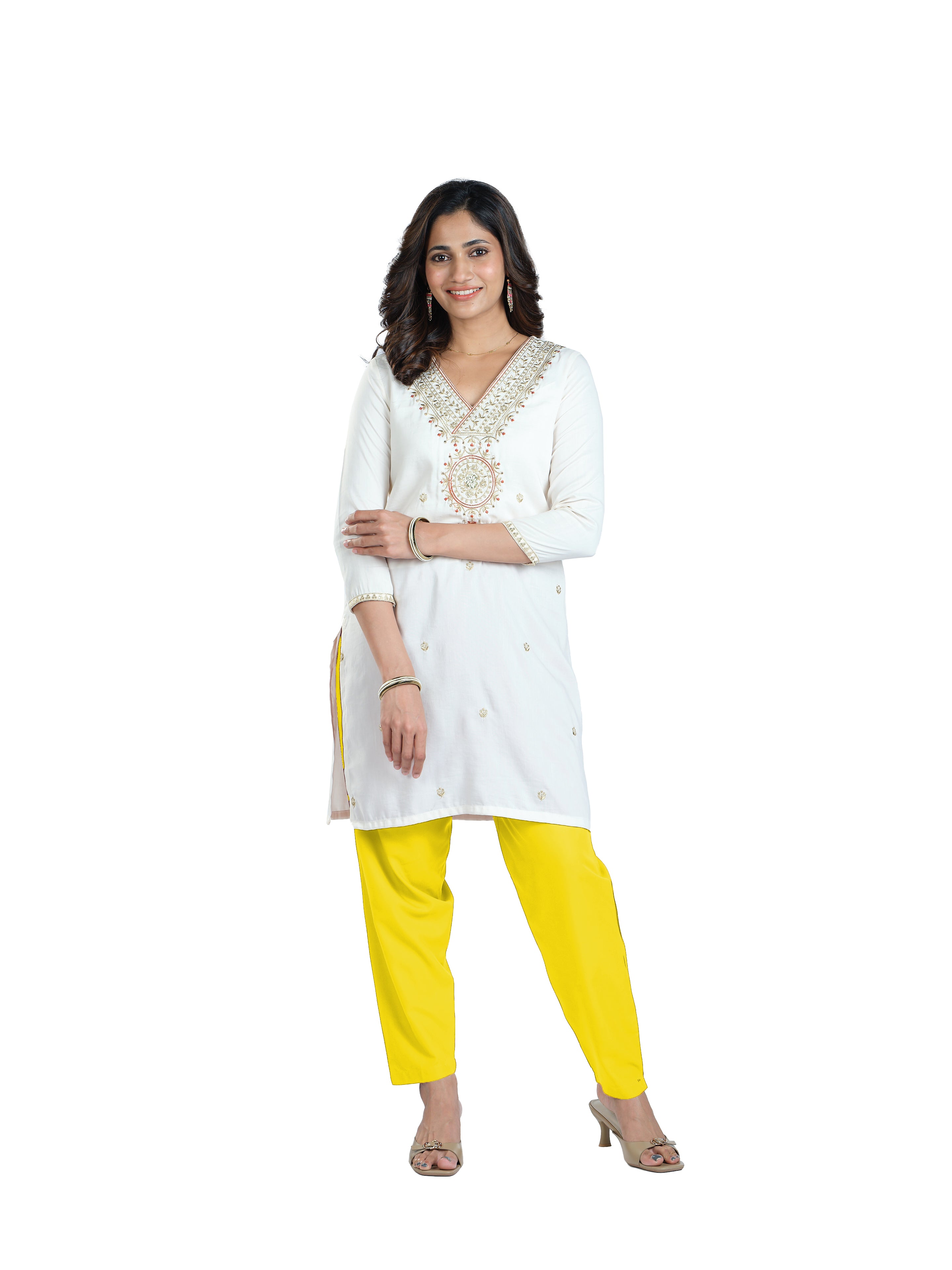 Presta Kurti Pant - Lemon Yellow