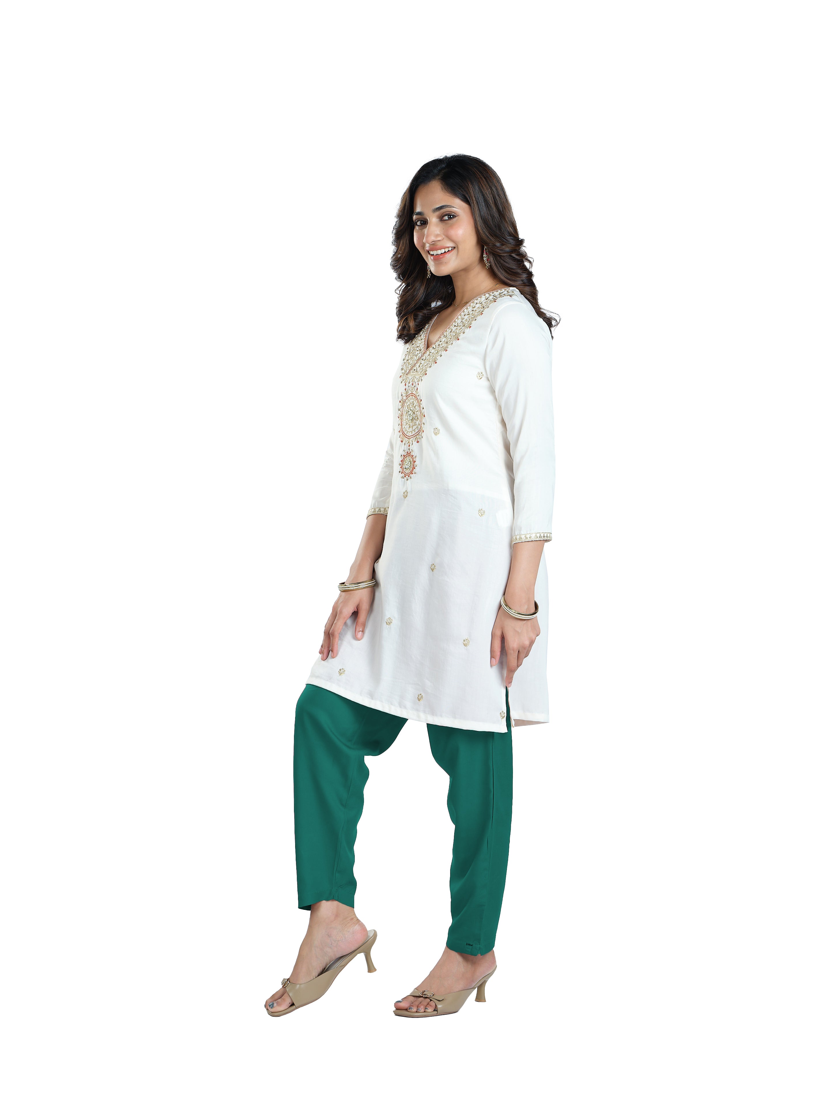 Presta Kurti Pant - Ramar Green