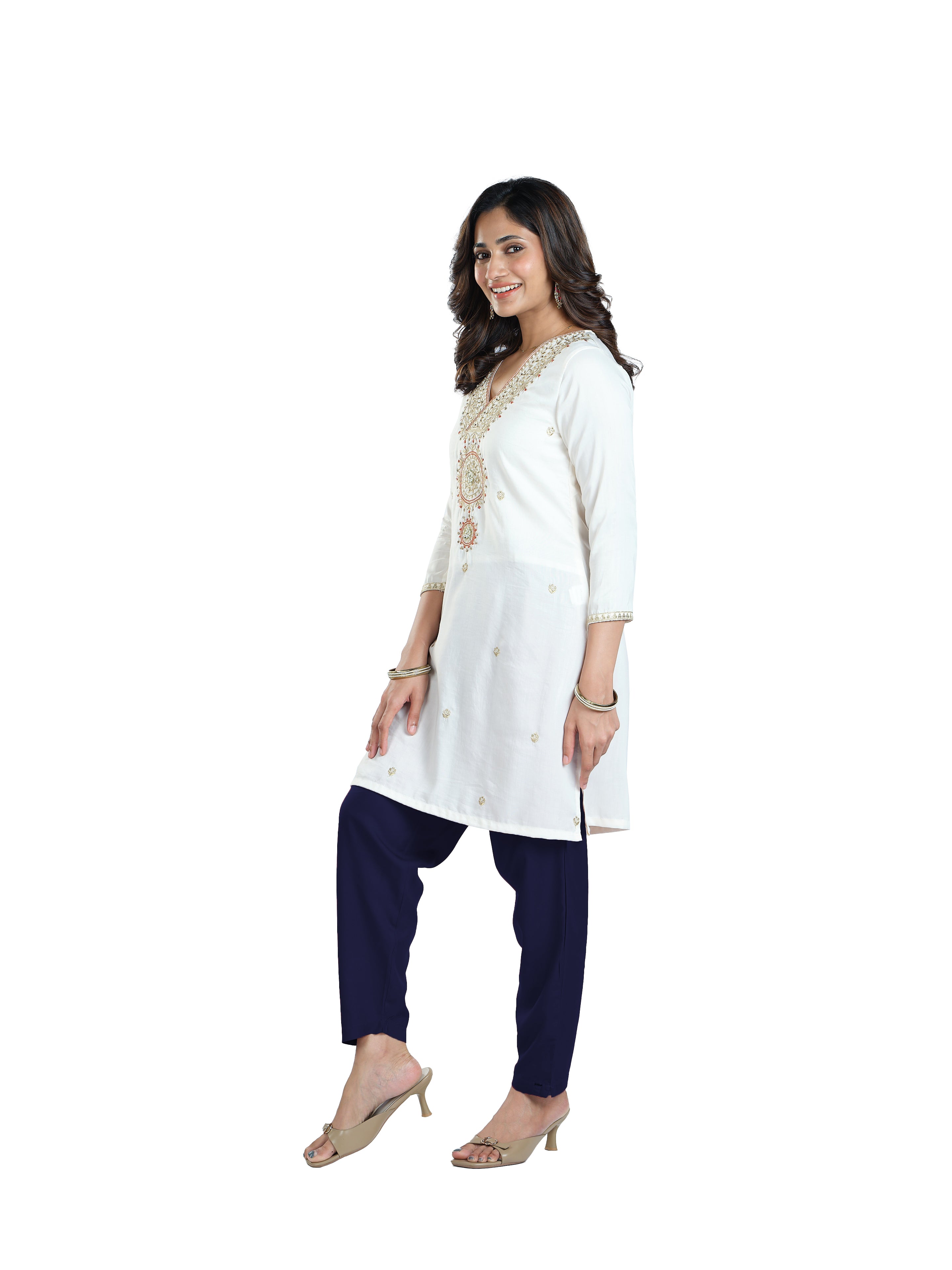Presta Kurti Pant - Navy Blue