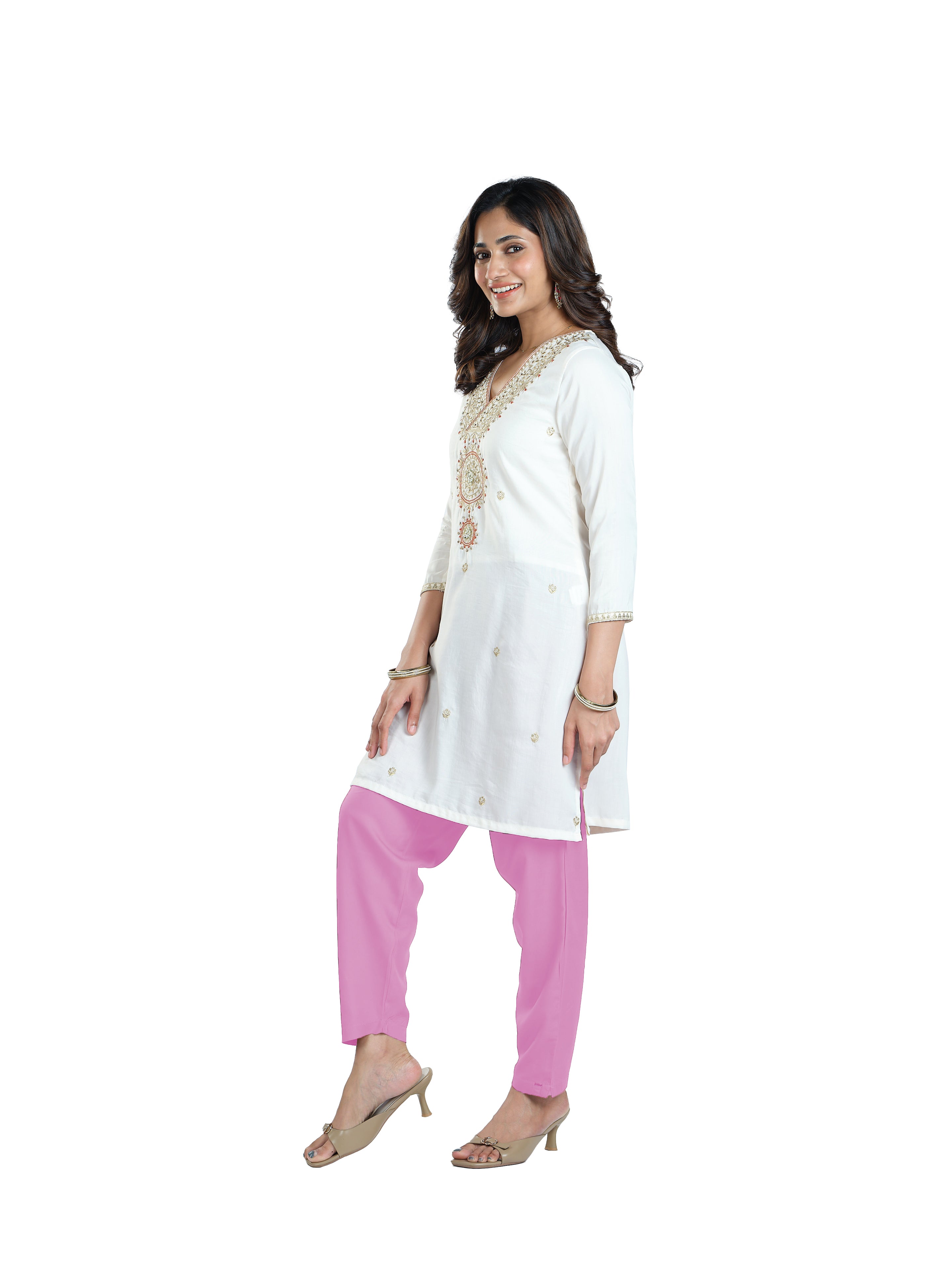 Presta Kurti Pant - Baby Pink