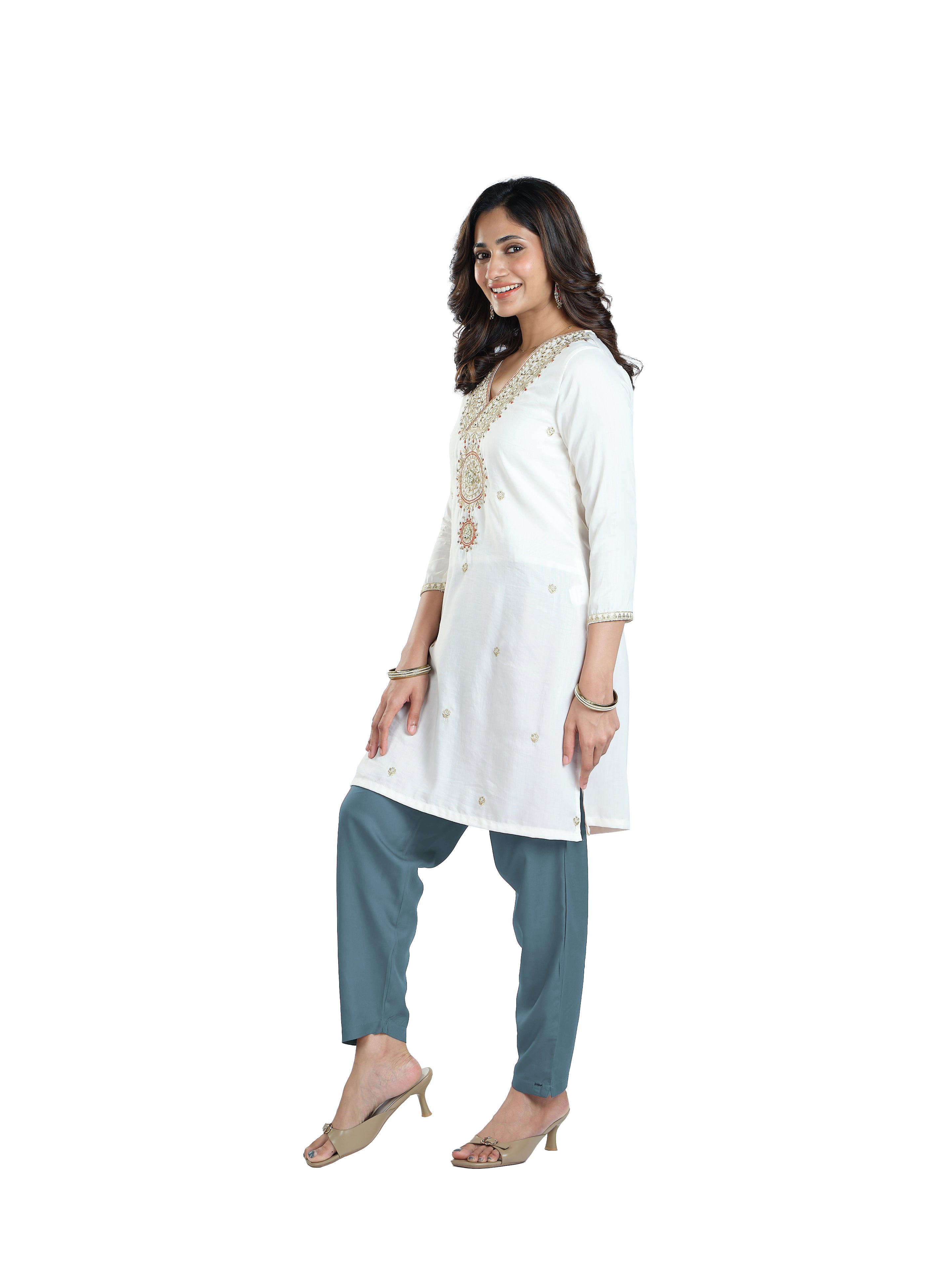 Presta Kurti Pant - Teal Blue