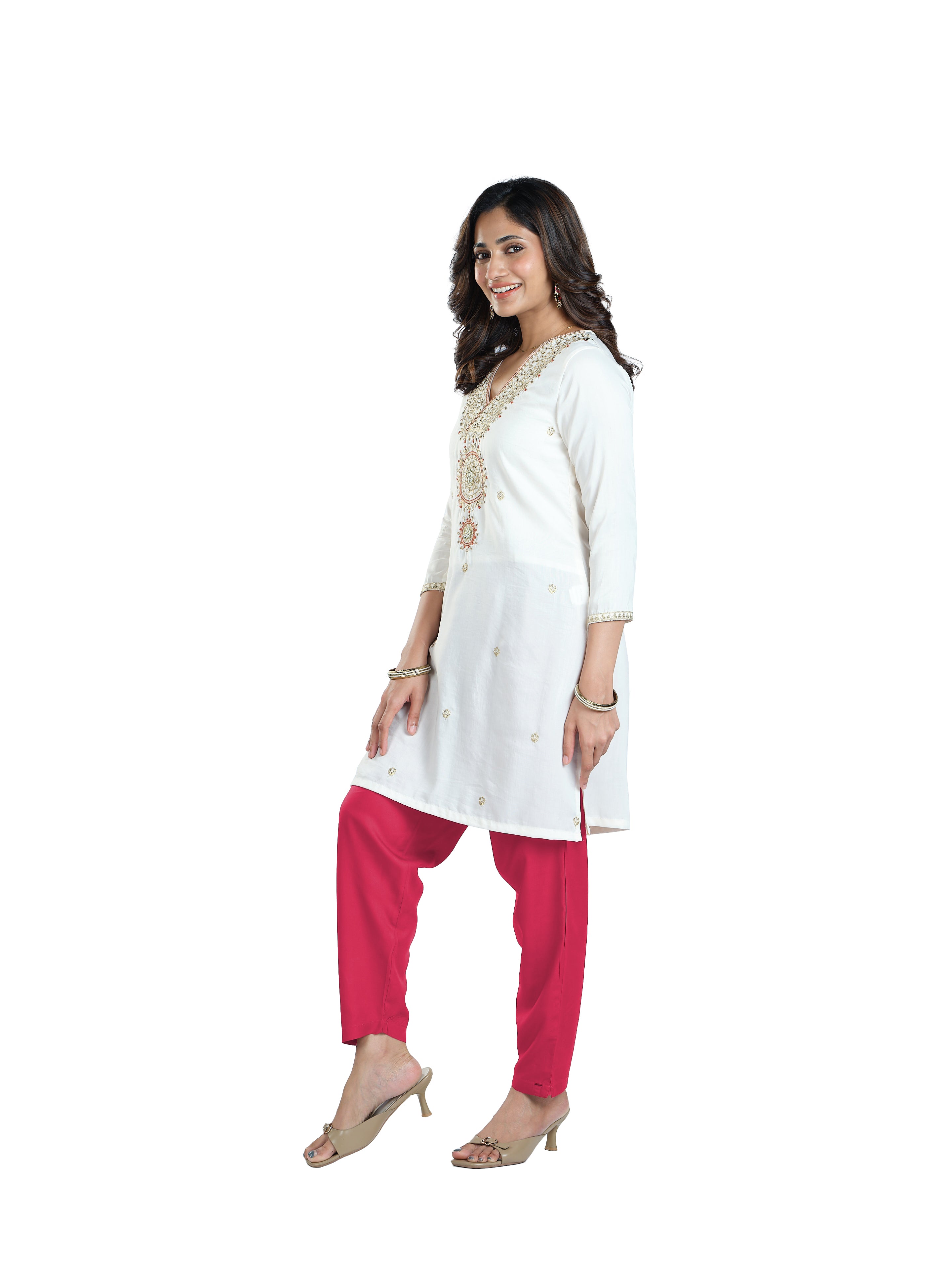 Presta Kurti Pant - Dark Pink