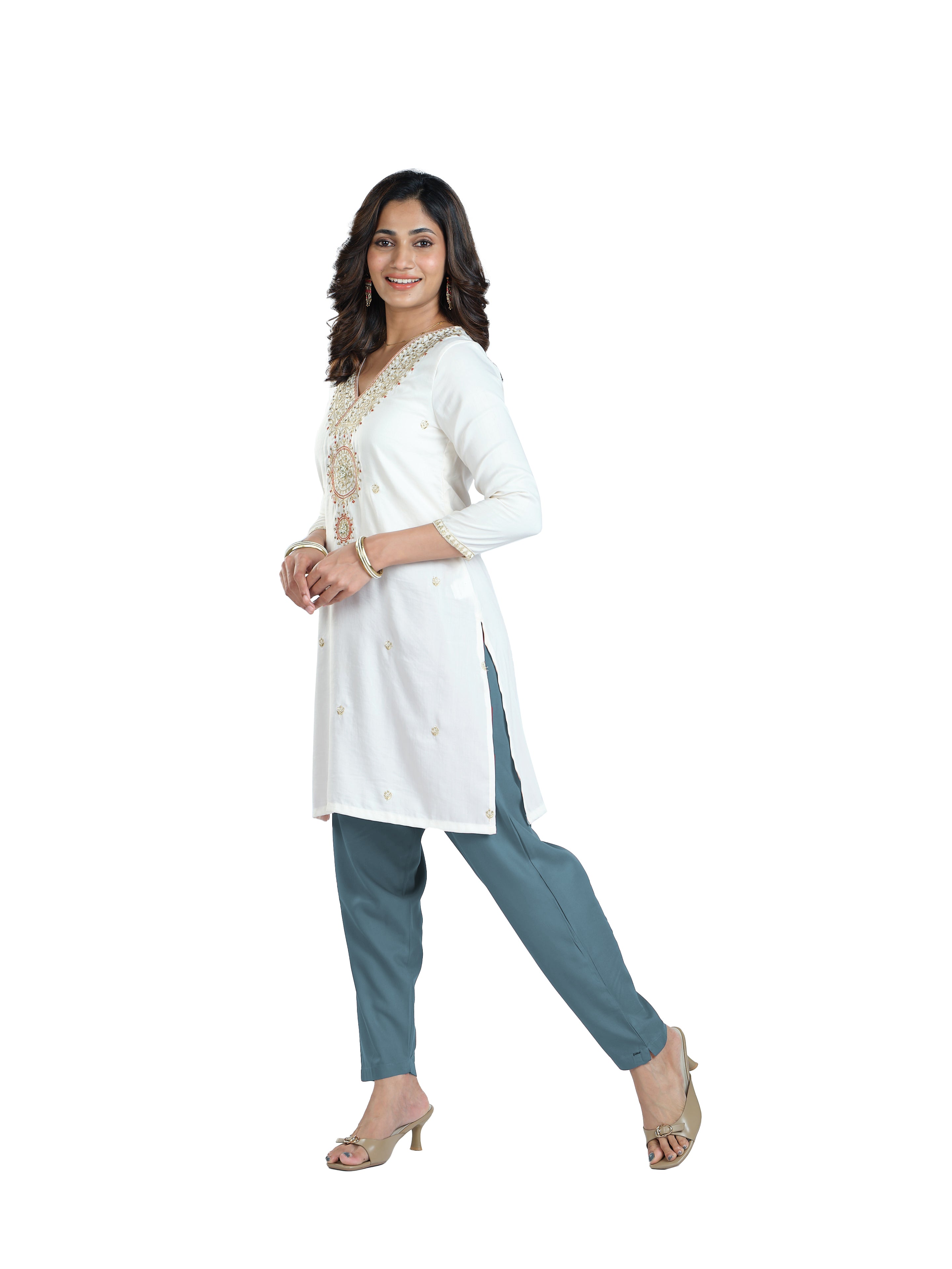 Presta Kurti Pant - Teal Blue