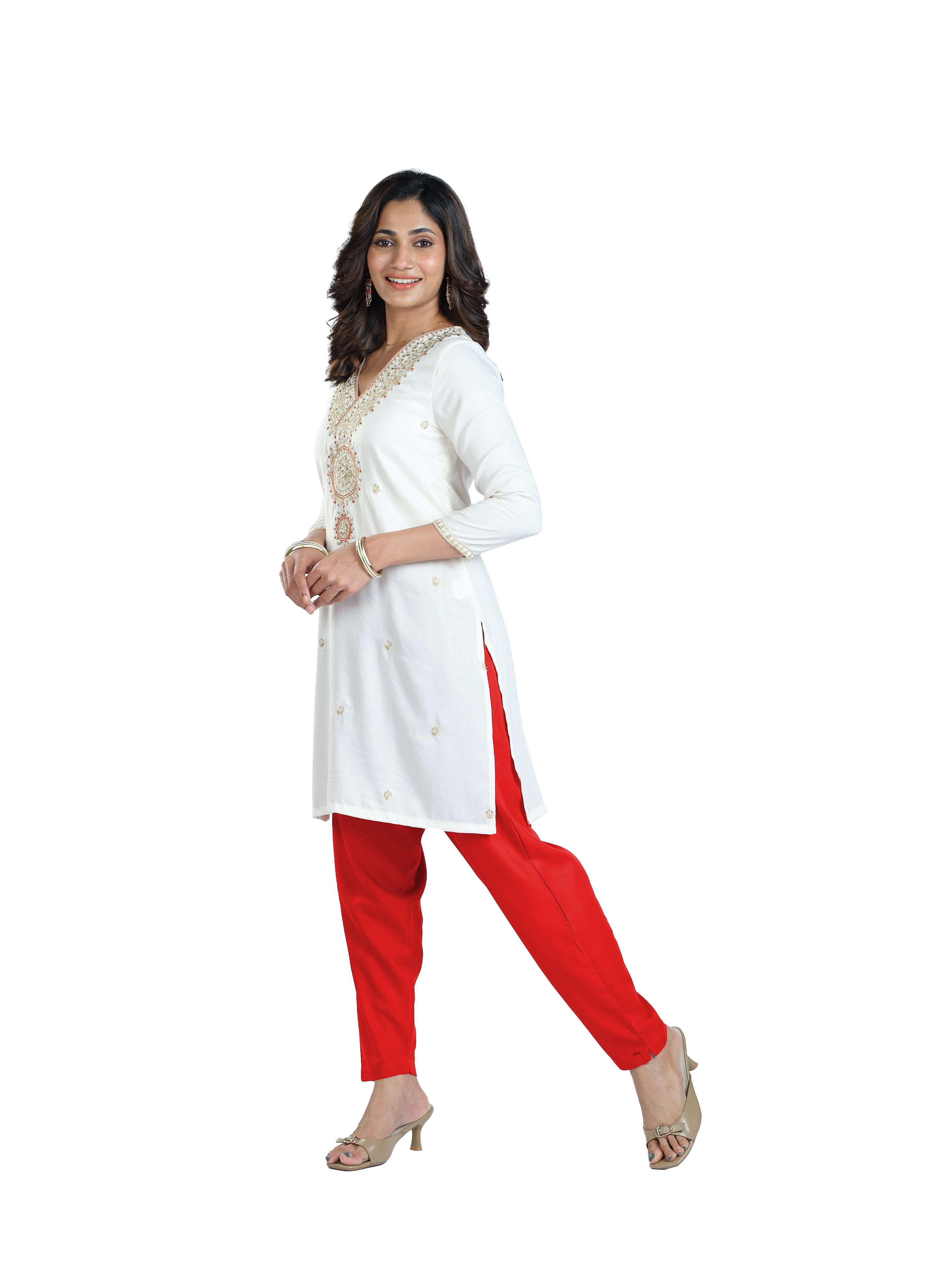 Presta Kurti Pant - Red