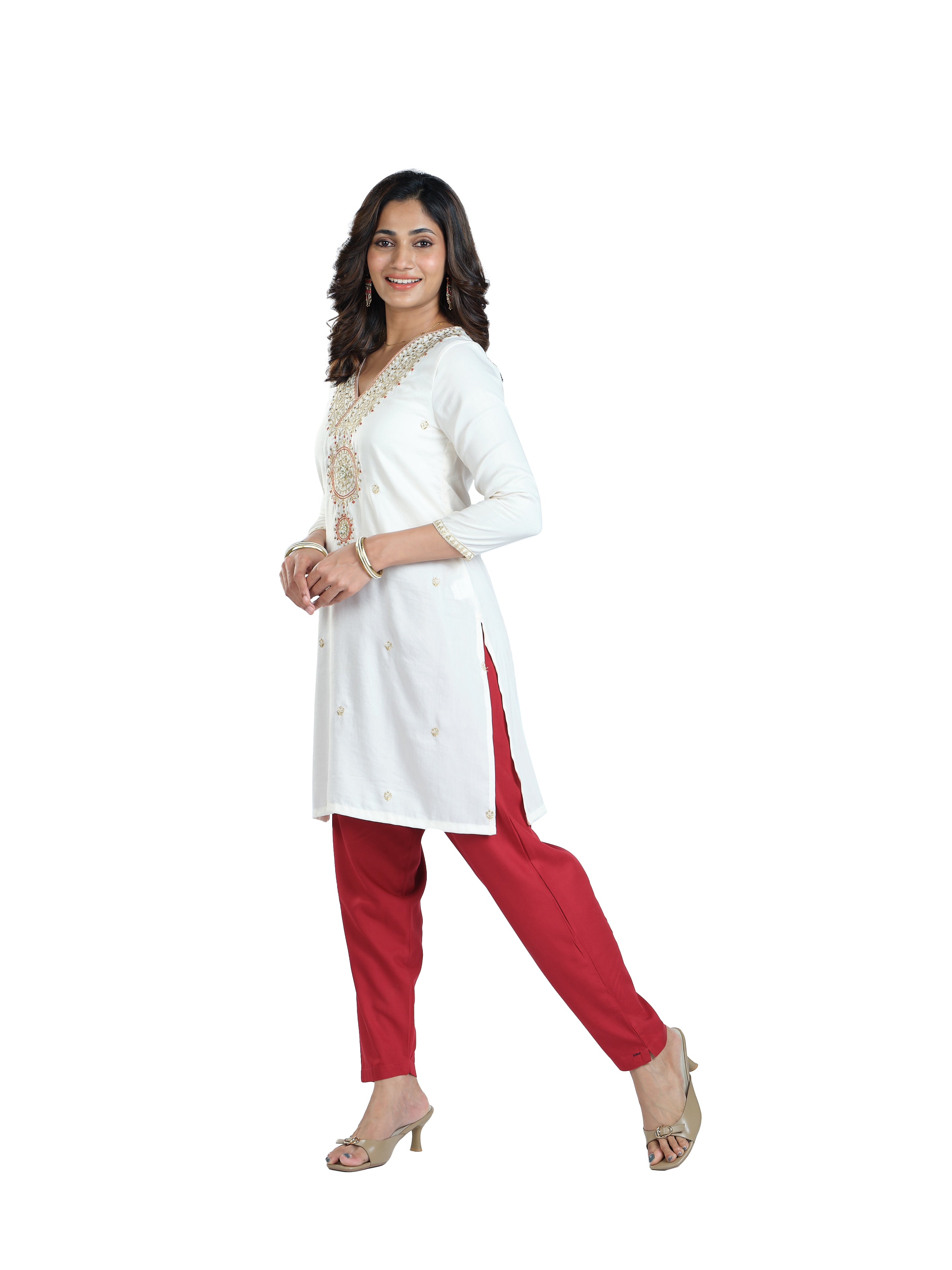 Presta Kurti Pant - Royal Maroon