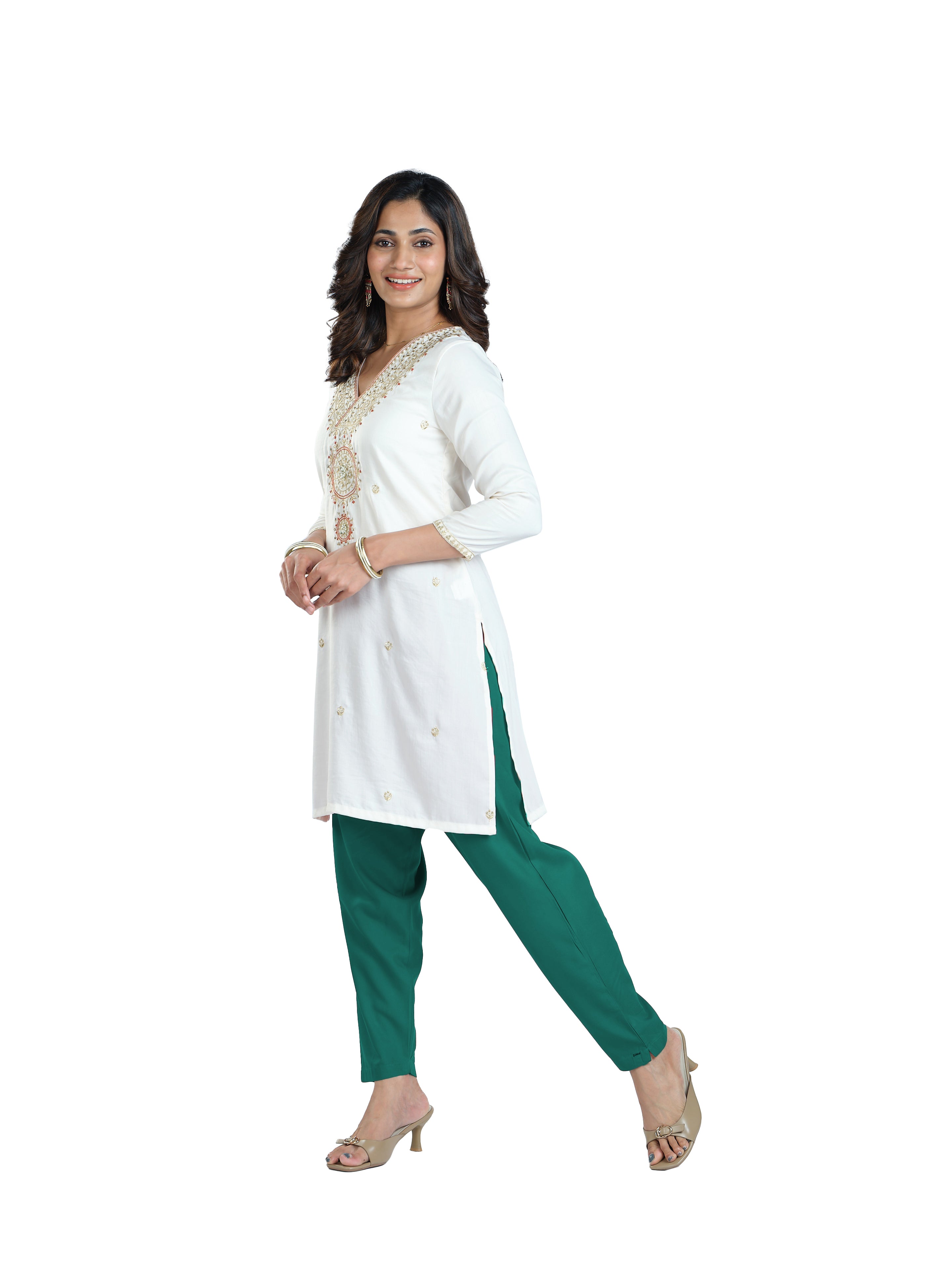 Presta Kurti Pant - Ramar Green