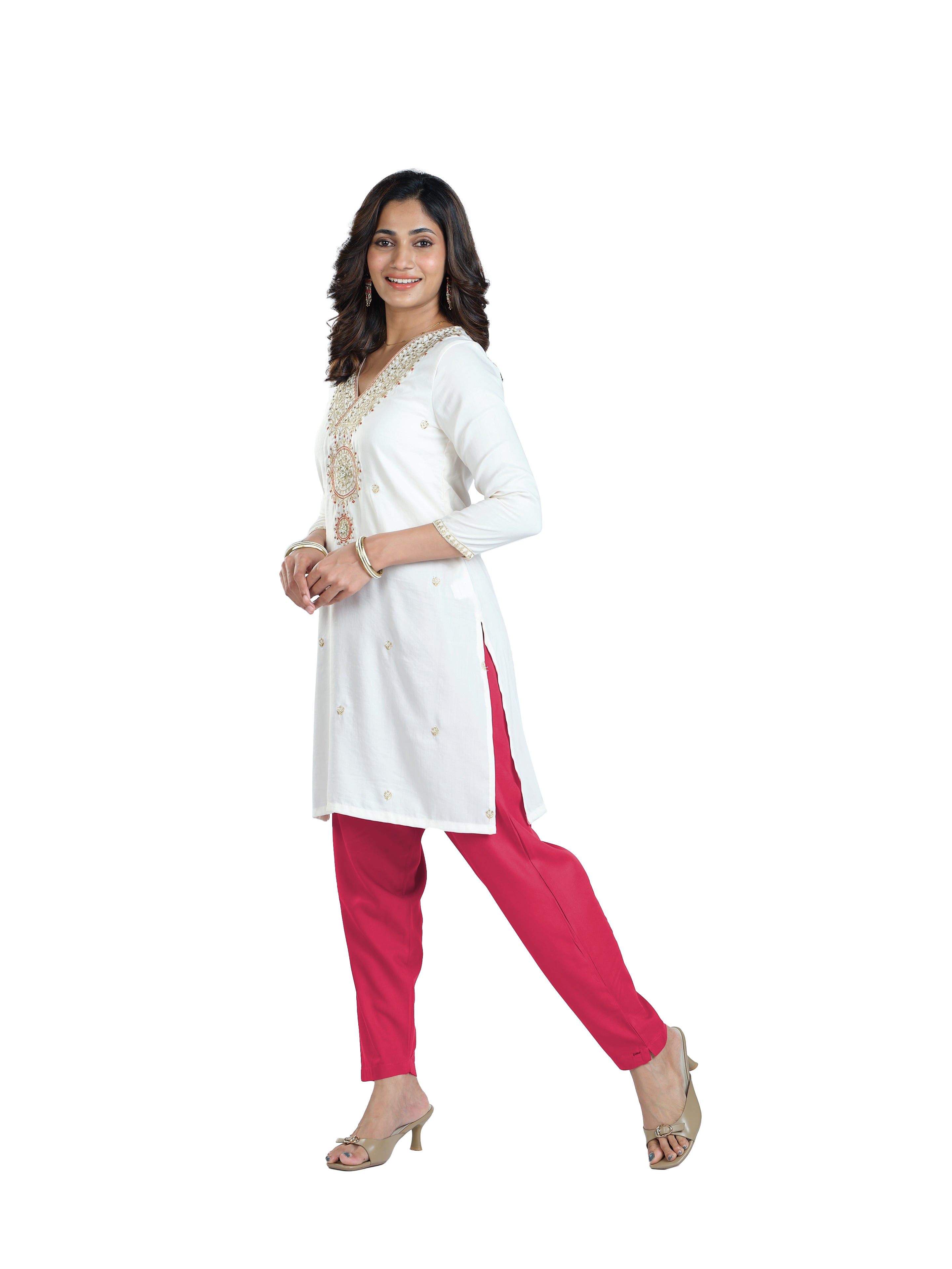 Presta Kurti Pant - Dark Pink
