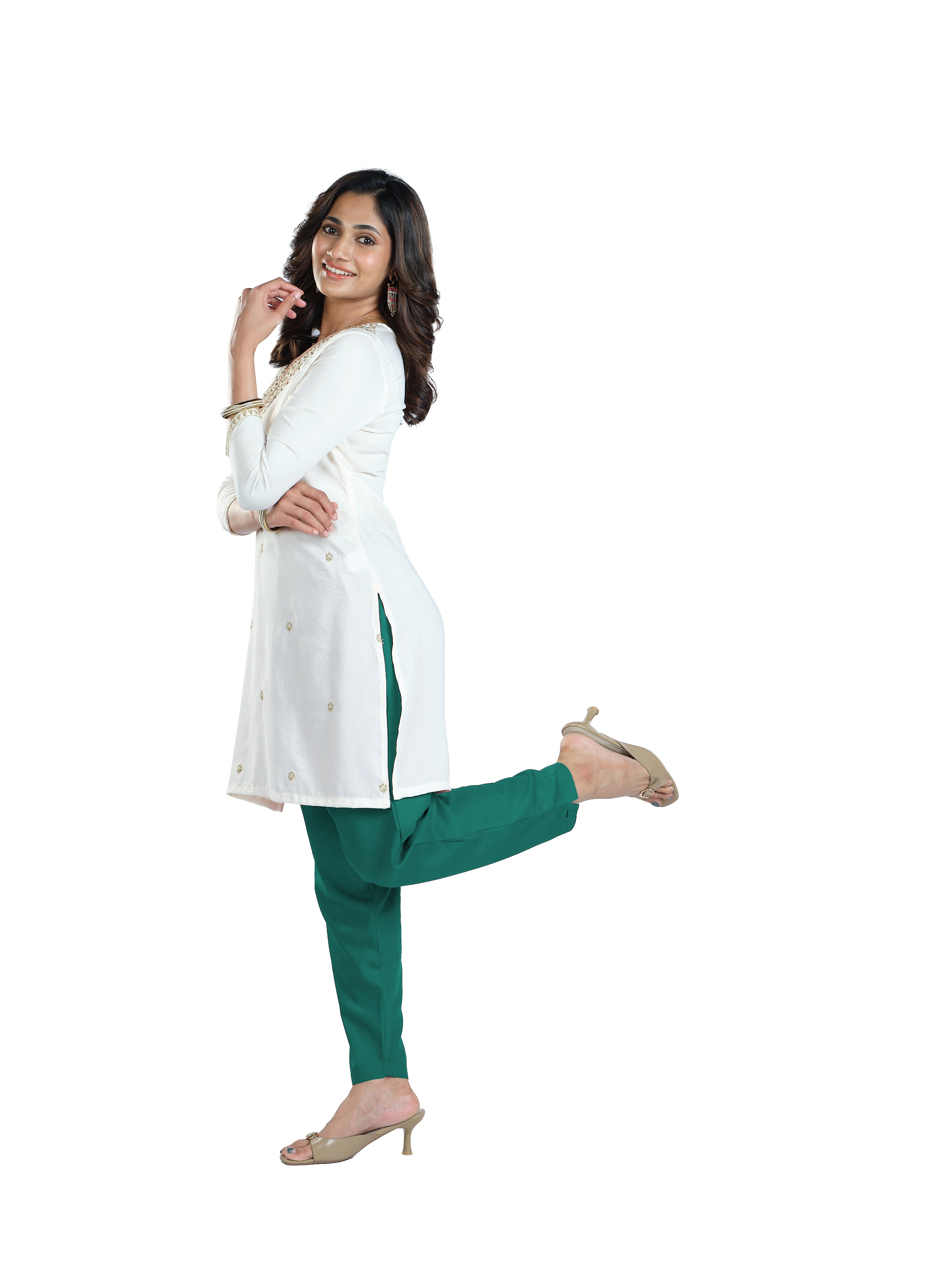Presta Kurti Pant - Ramar Green