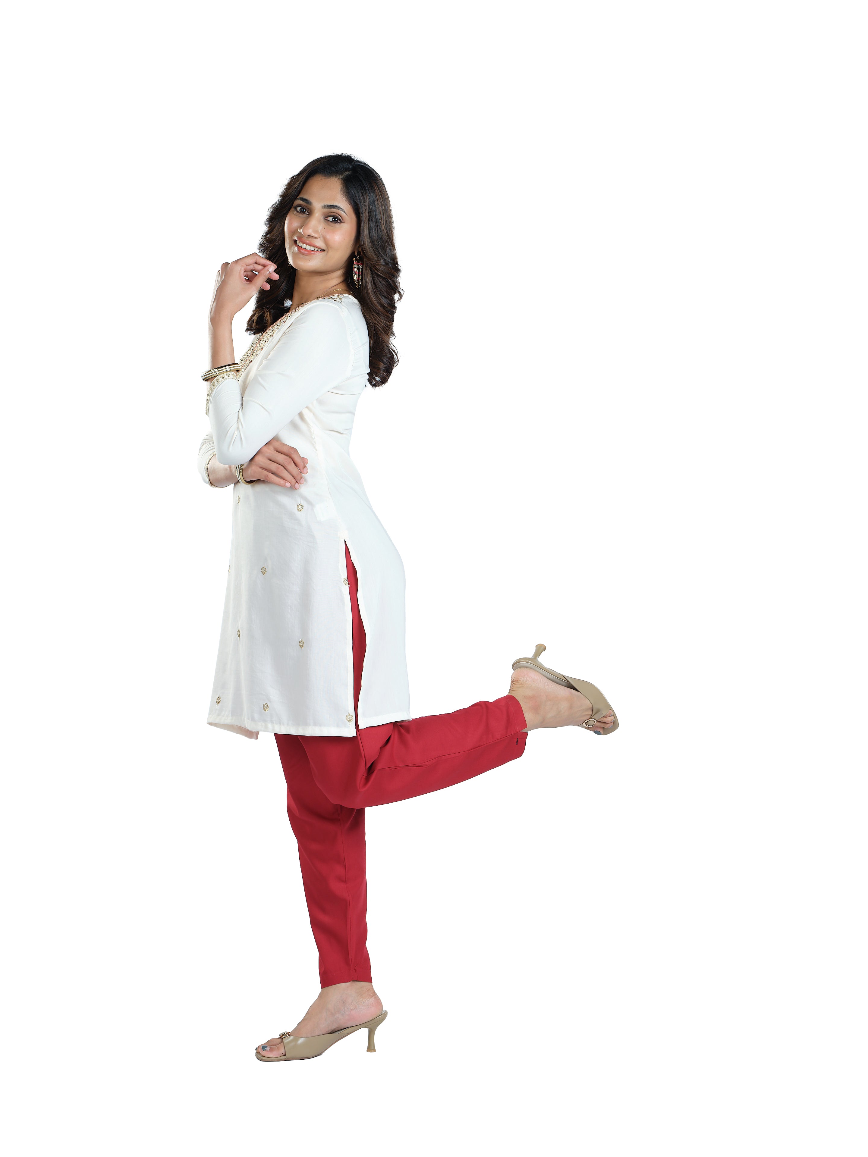 Presta Kurti Pant - Royal Maroon