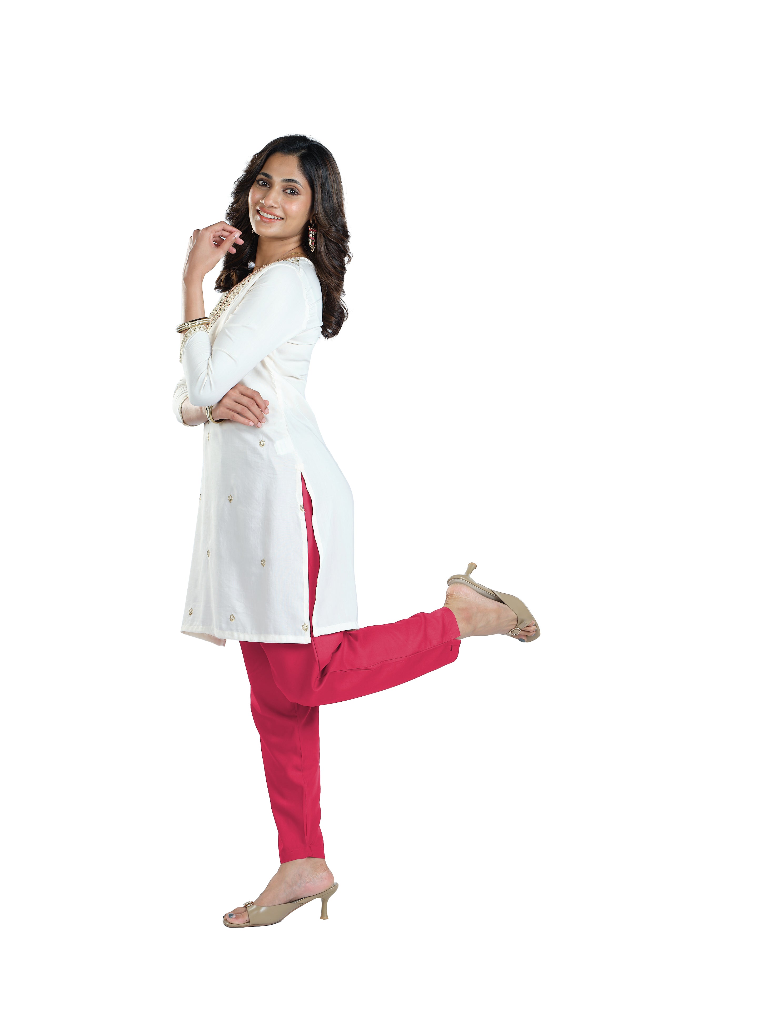 Presta Kurti Pant - Dark Pink