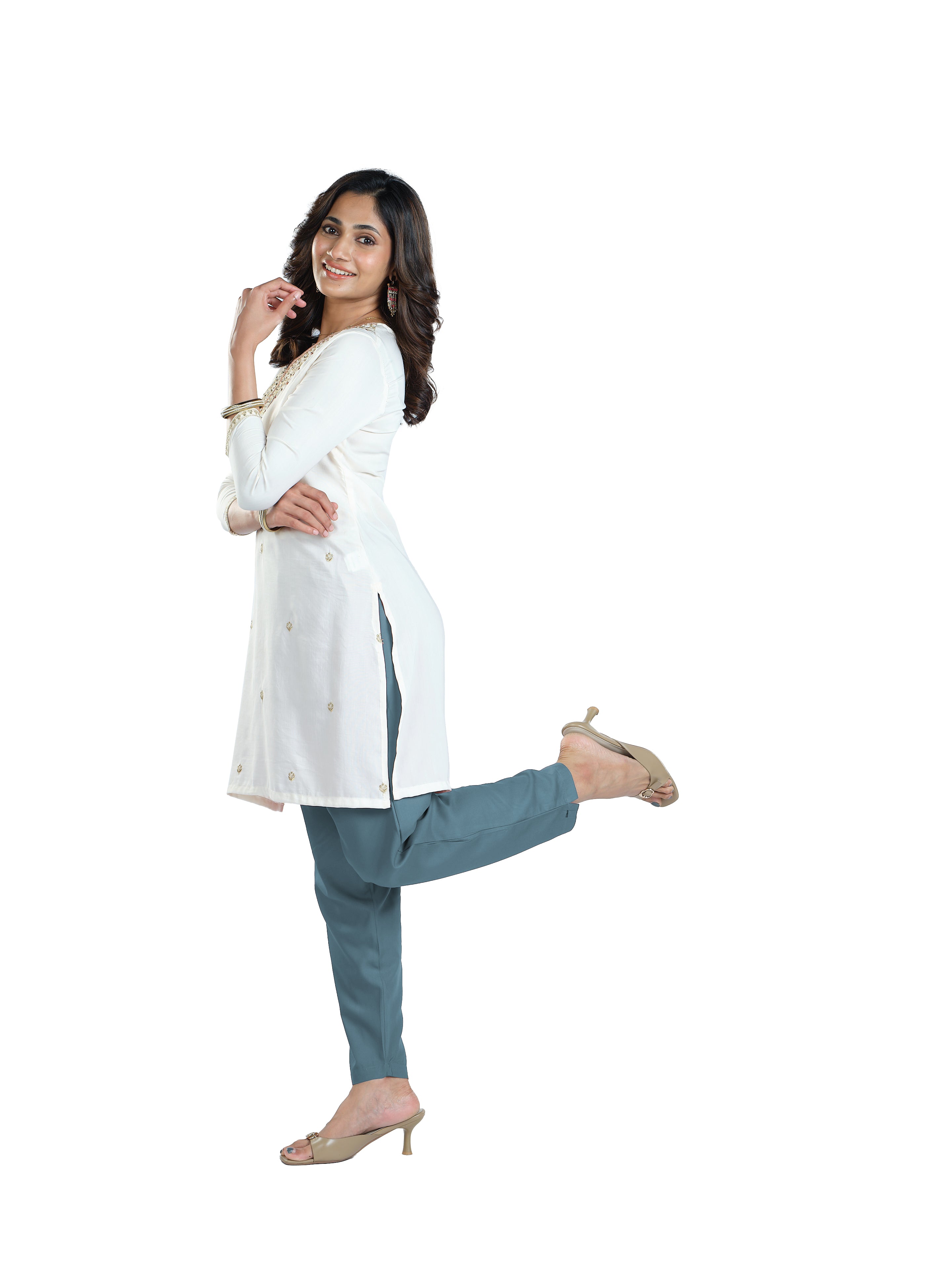 Presta Kurti Pant - Teal Blue
