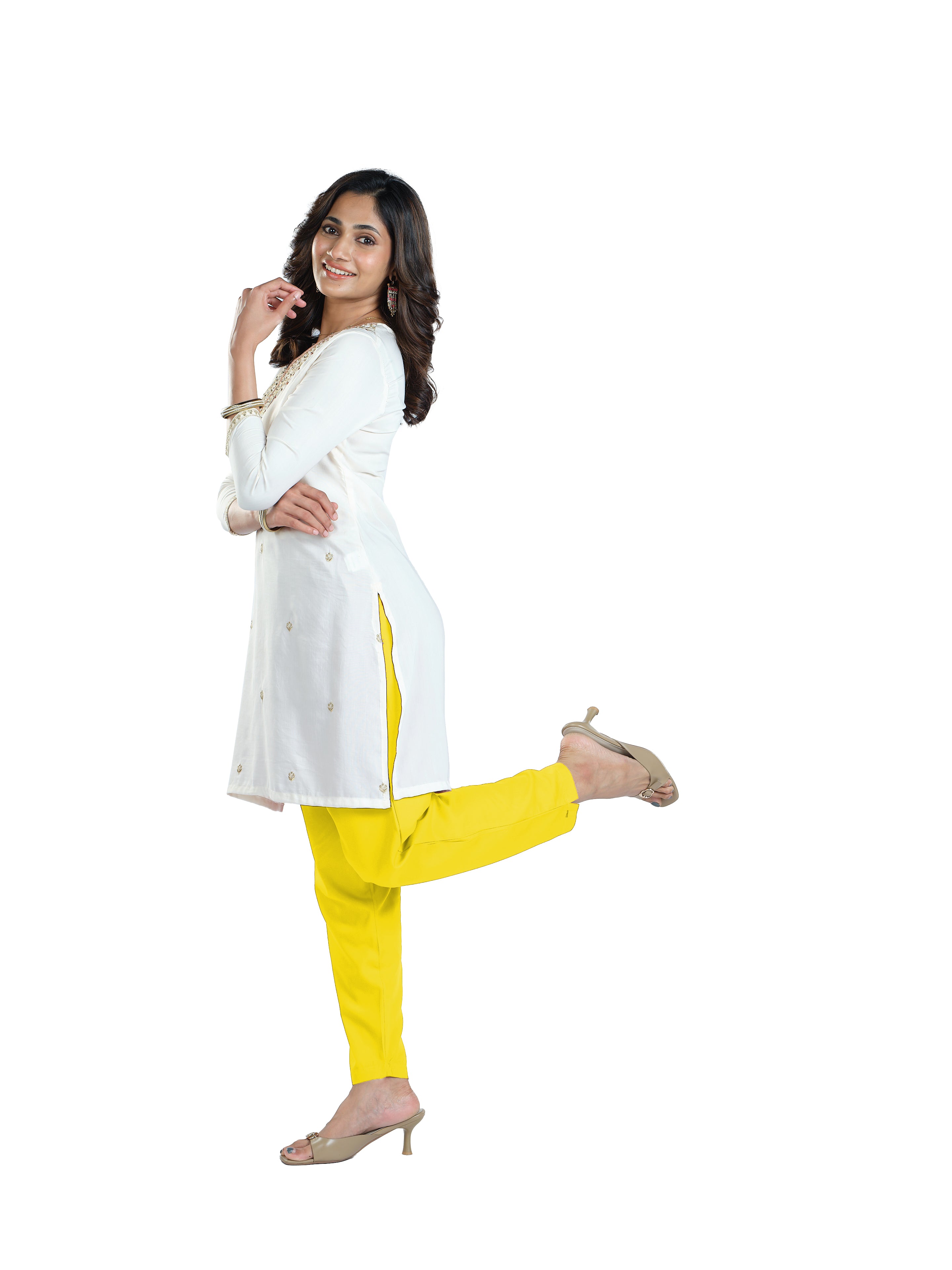 Presta Kurti Pant - Lemon Yellow