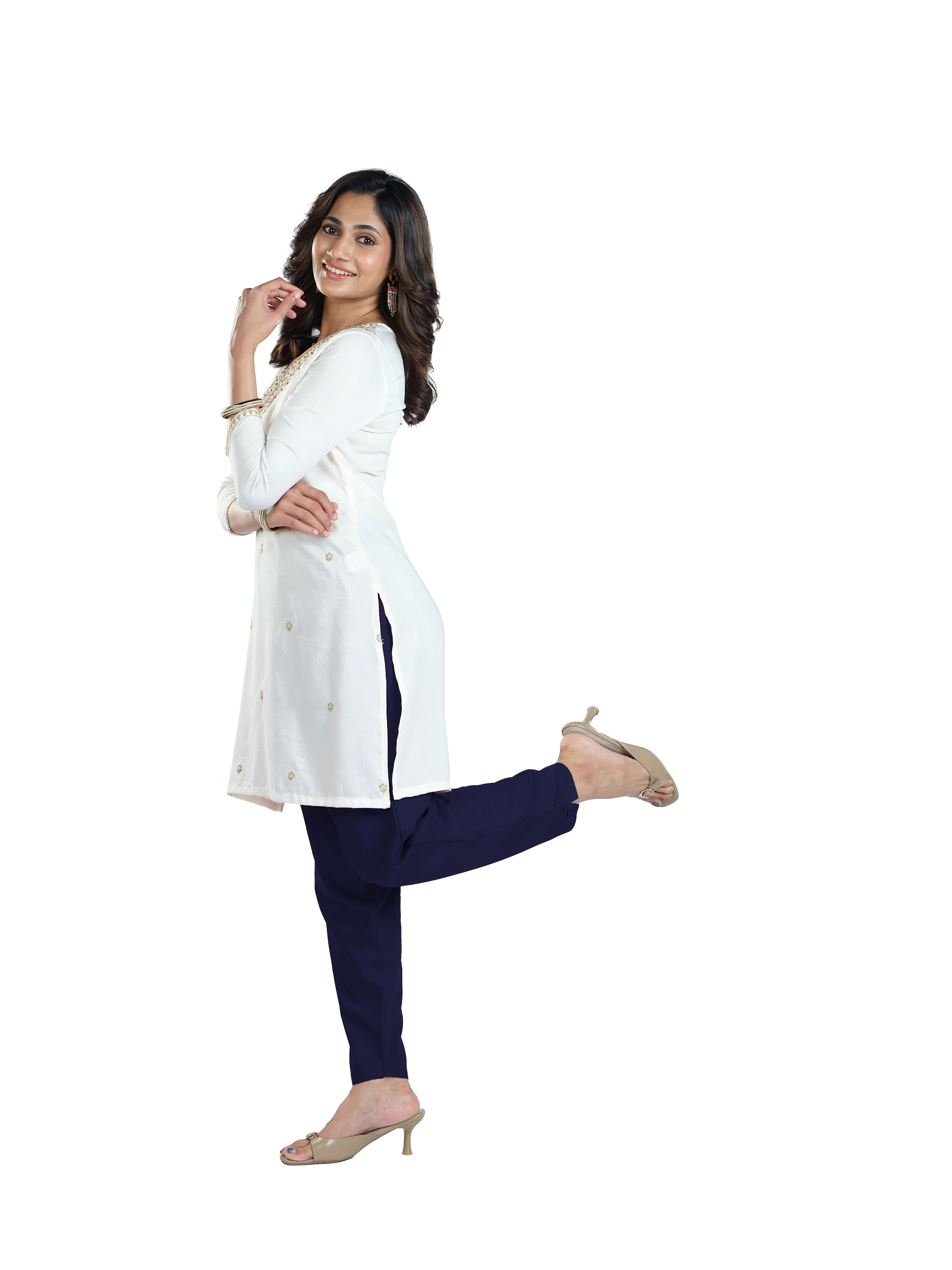 Presta Kurti Pant - Navy Blue