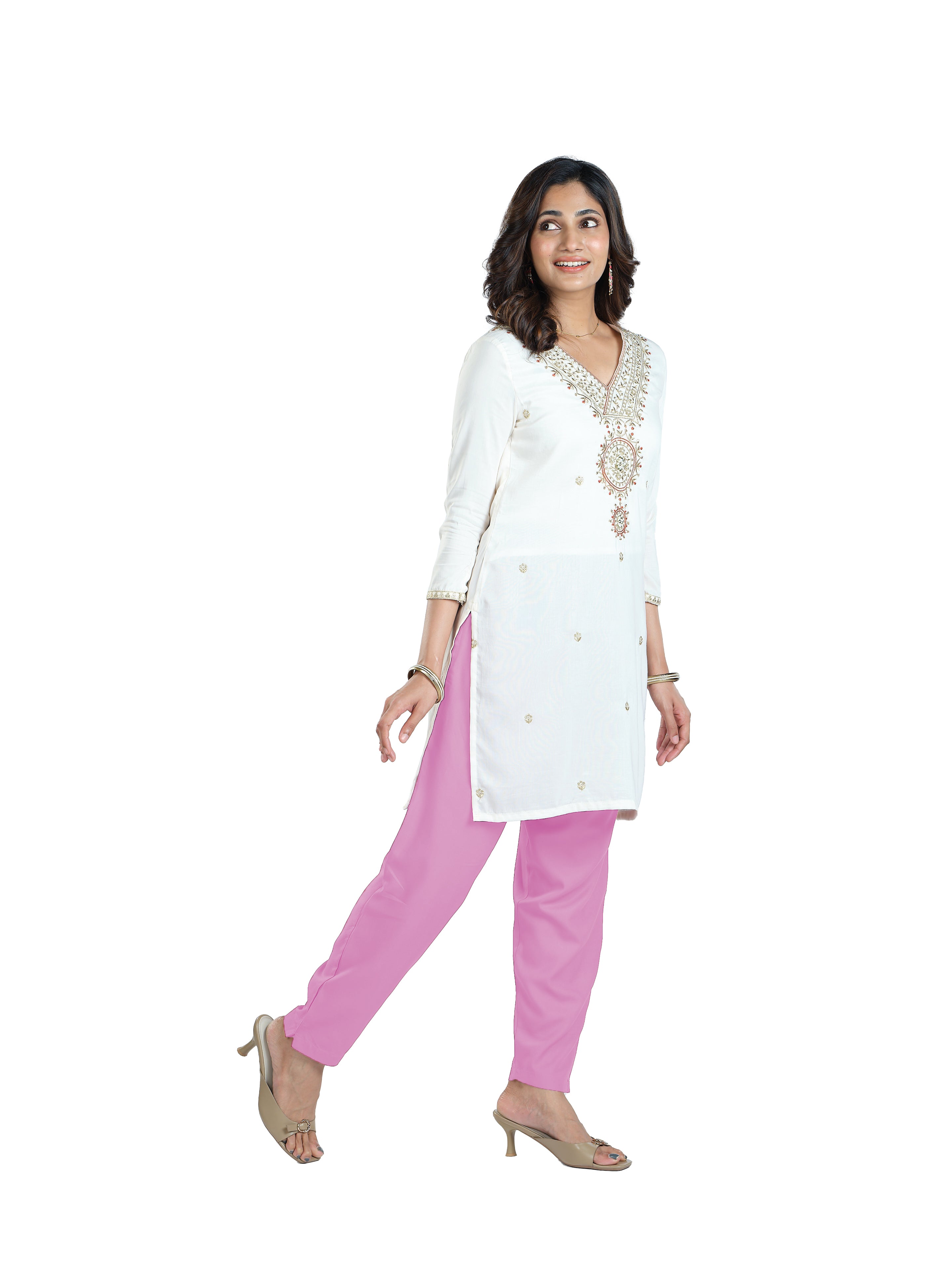 Presta Kurti Pant - Baby Pink