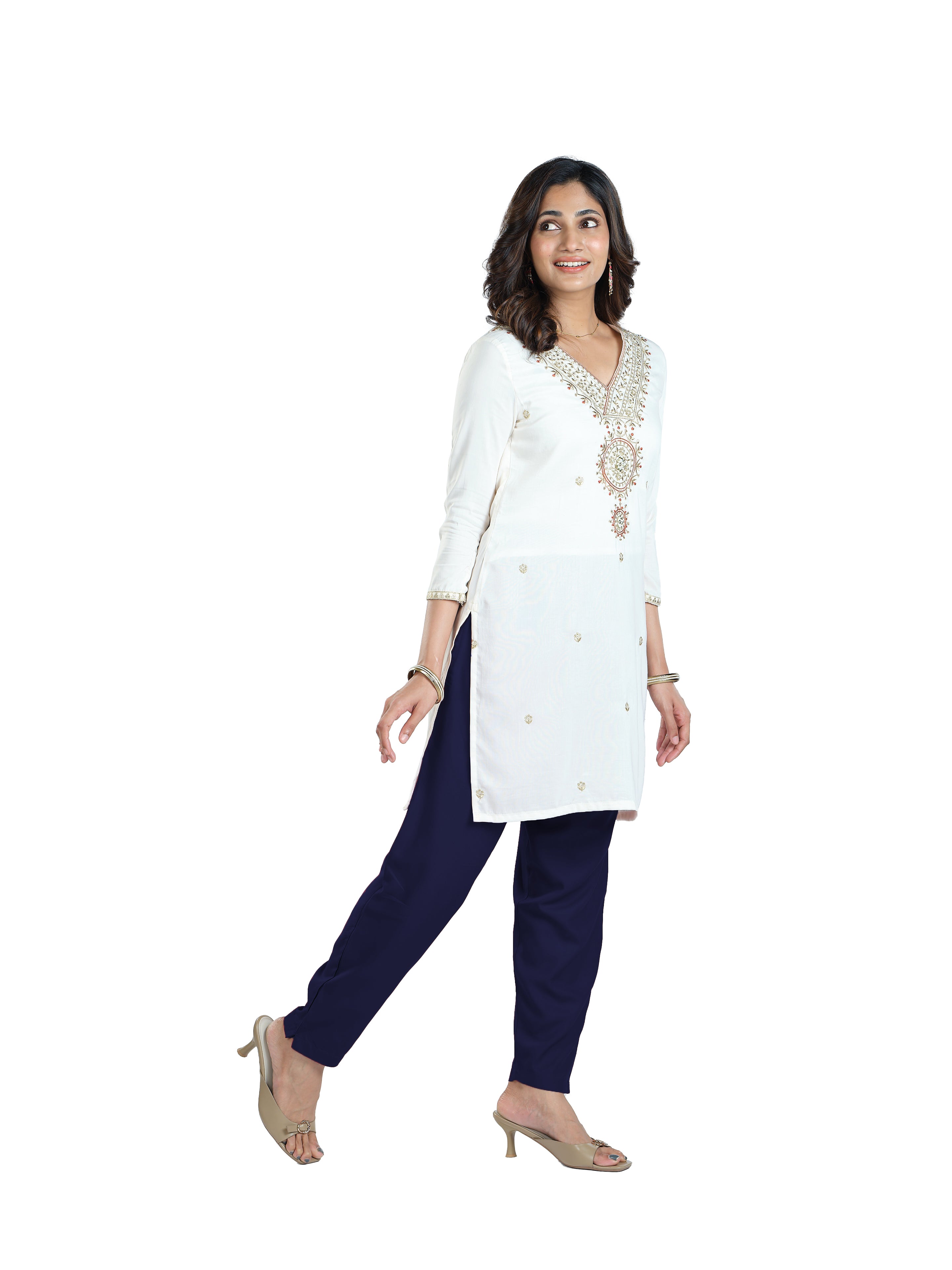 Presta Kurti Pant - Navy Blue