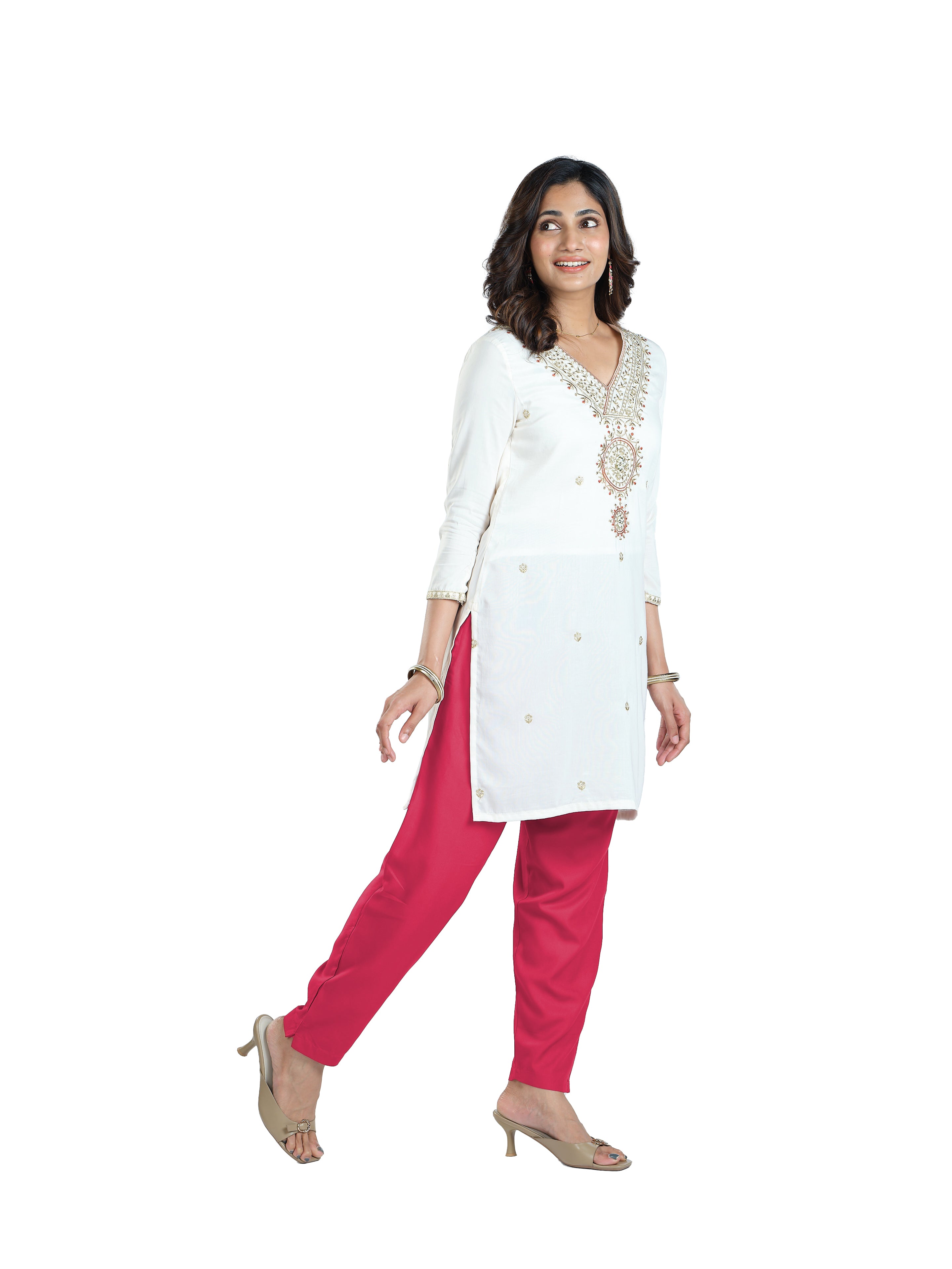 Presta Kurti Pant - Dark Pink