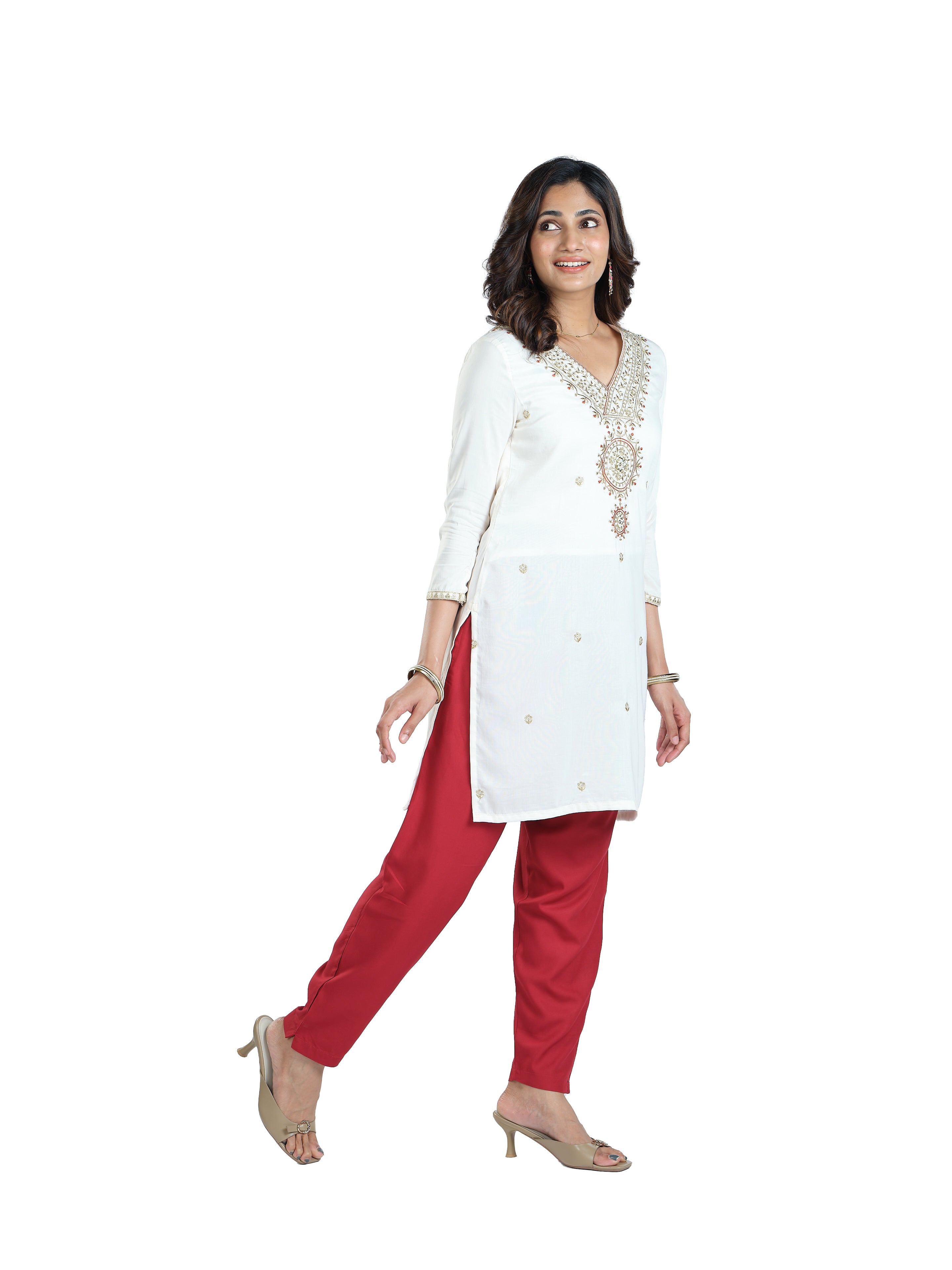 Presta Kurti Pant - Royal Maroon