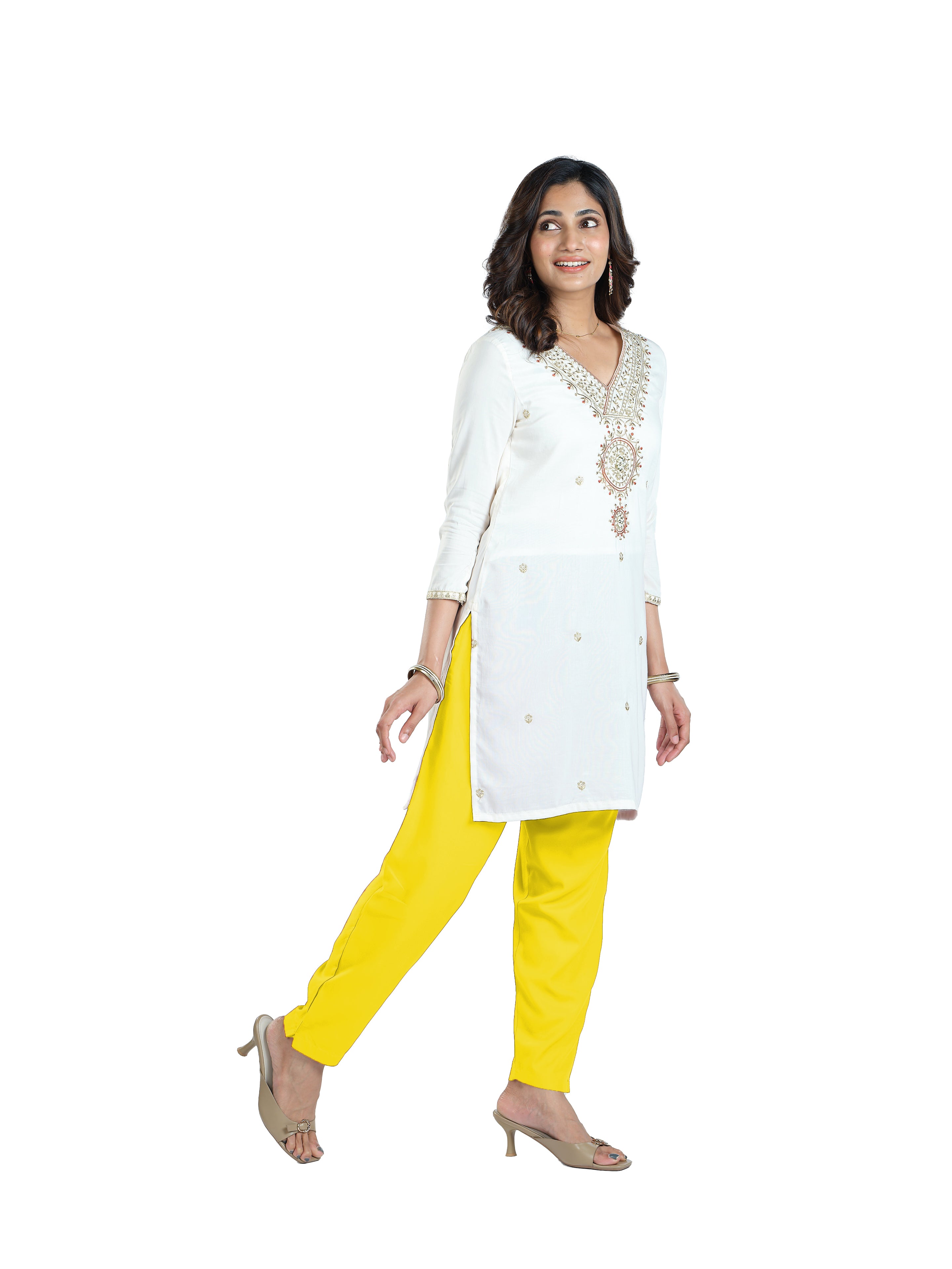 Presta Kurti Pant - Lemon Yellow