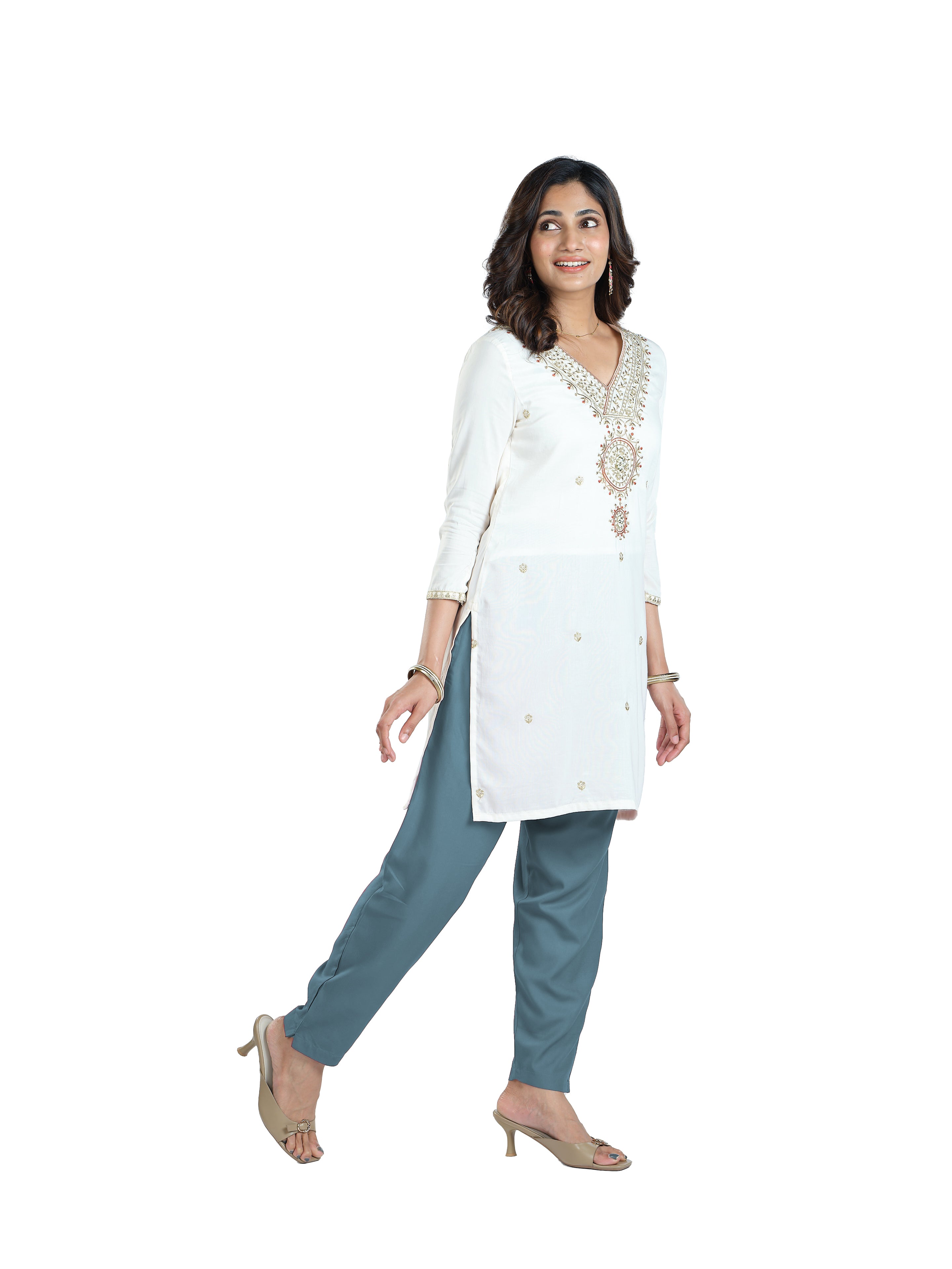 Presta Kurti Pant - Teal Blue