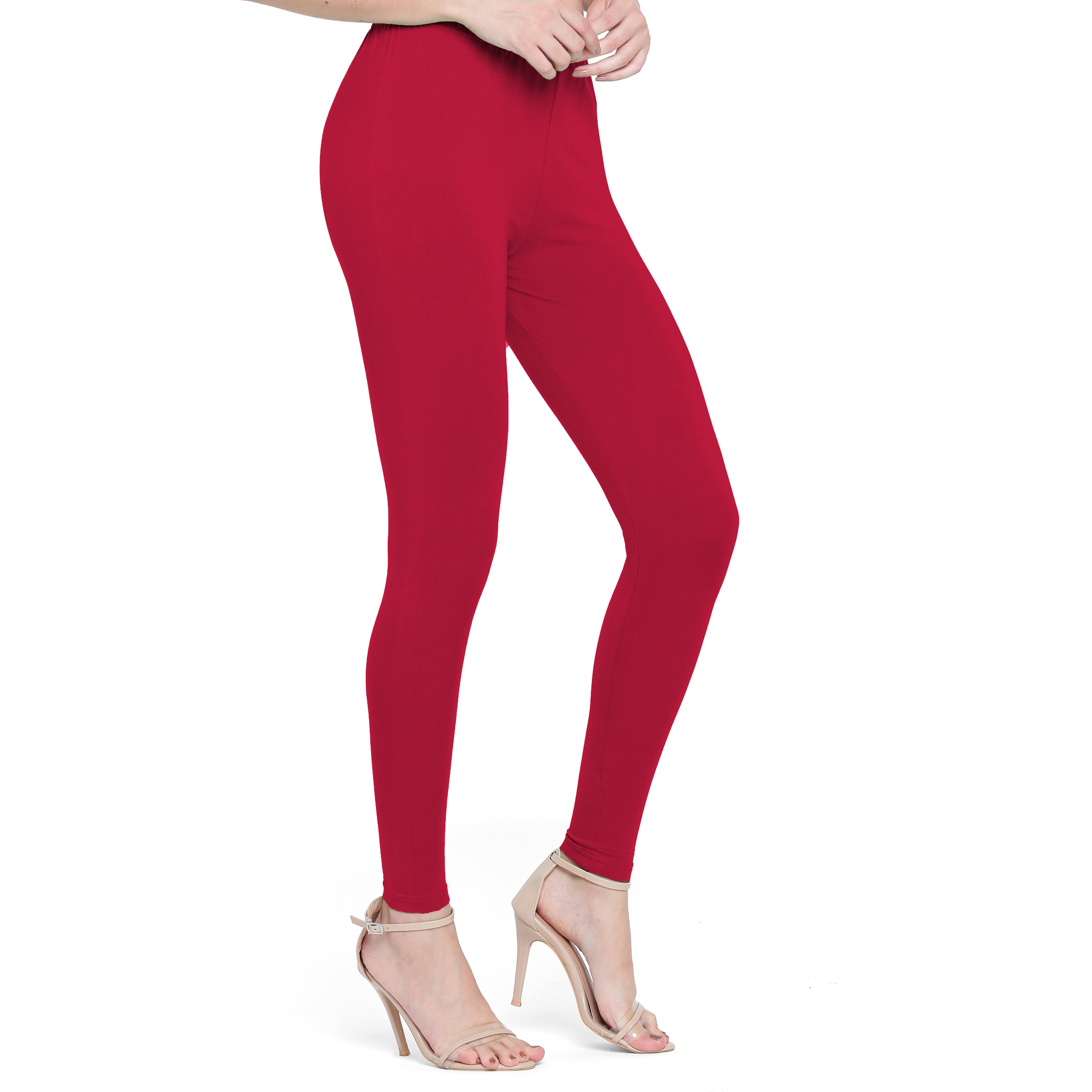 Presta Shimmer Leggings - Red Maroon