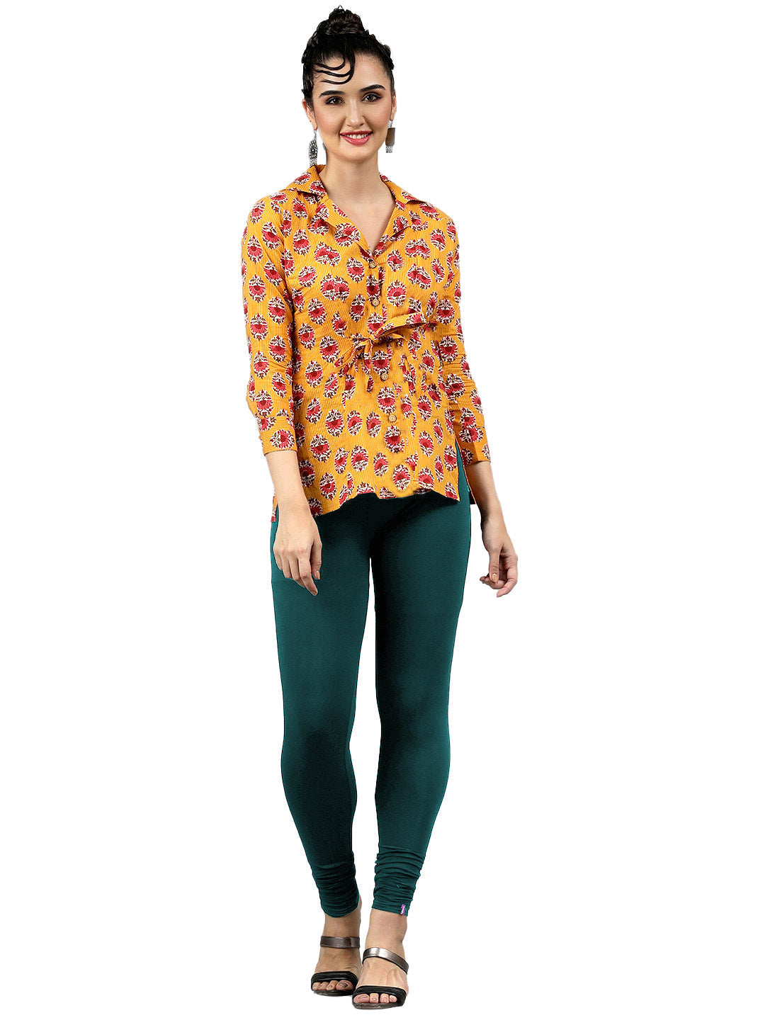 Presta Churidar Leggings Premium - Bottle Green