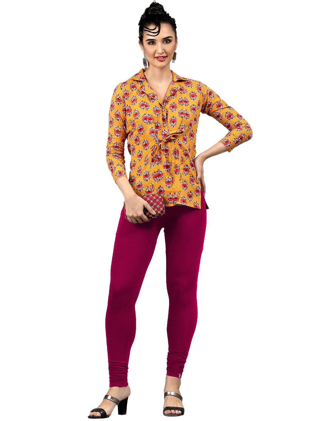 Presta Churidar Leggings Premium - Bright Megentha