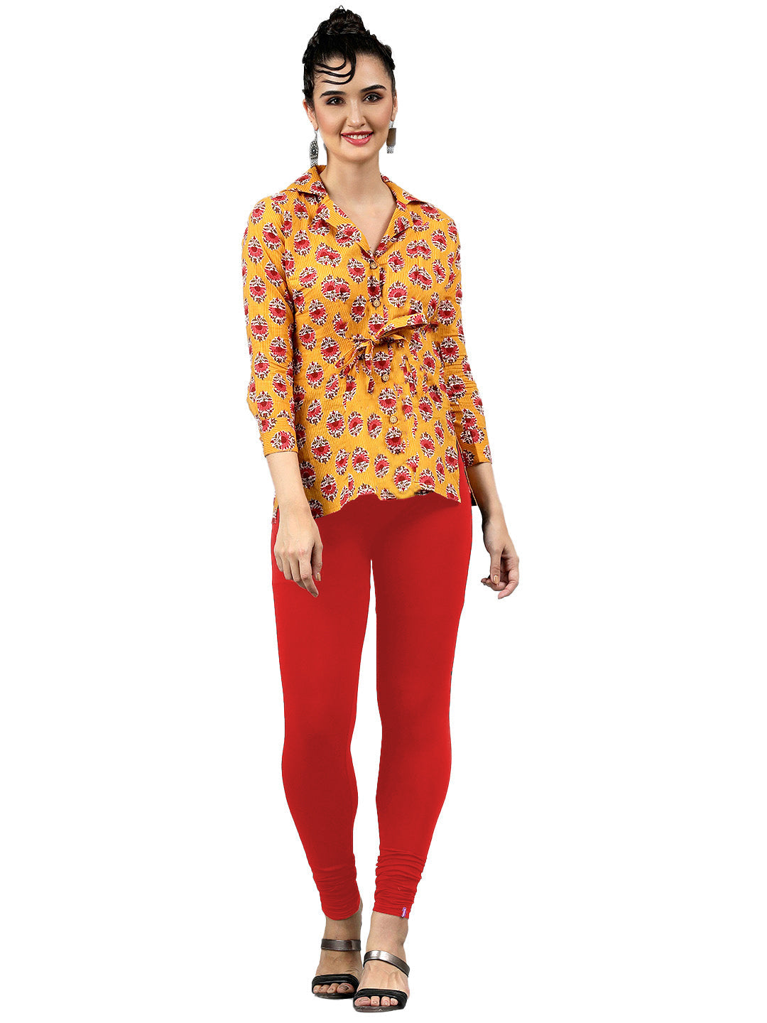 Presta Churidar Leggings Premium - Chilly Red