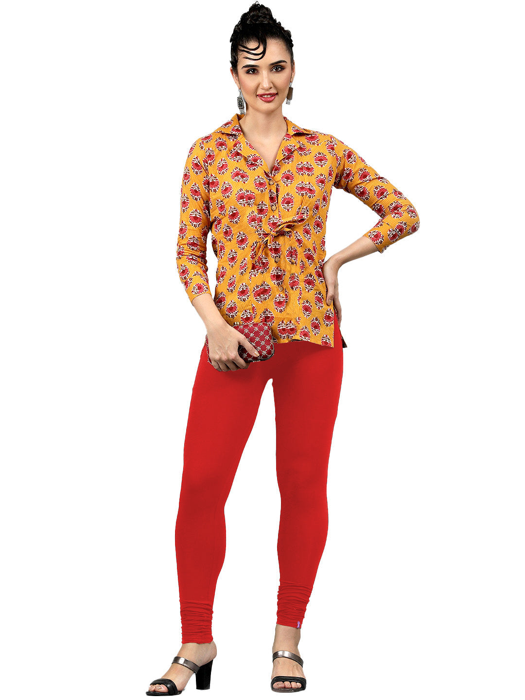 Presta Churidar Leggings Premium - Chilly Red