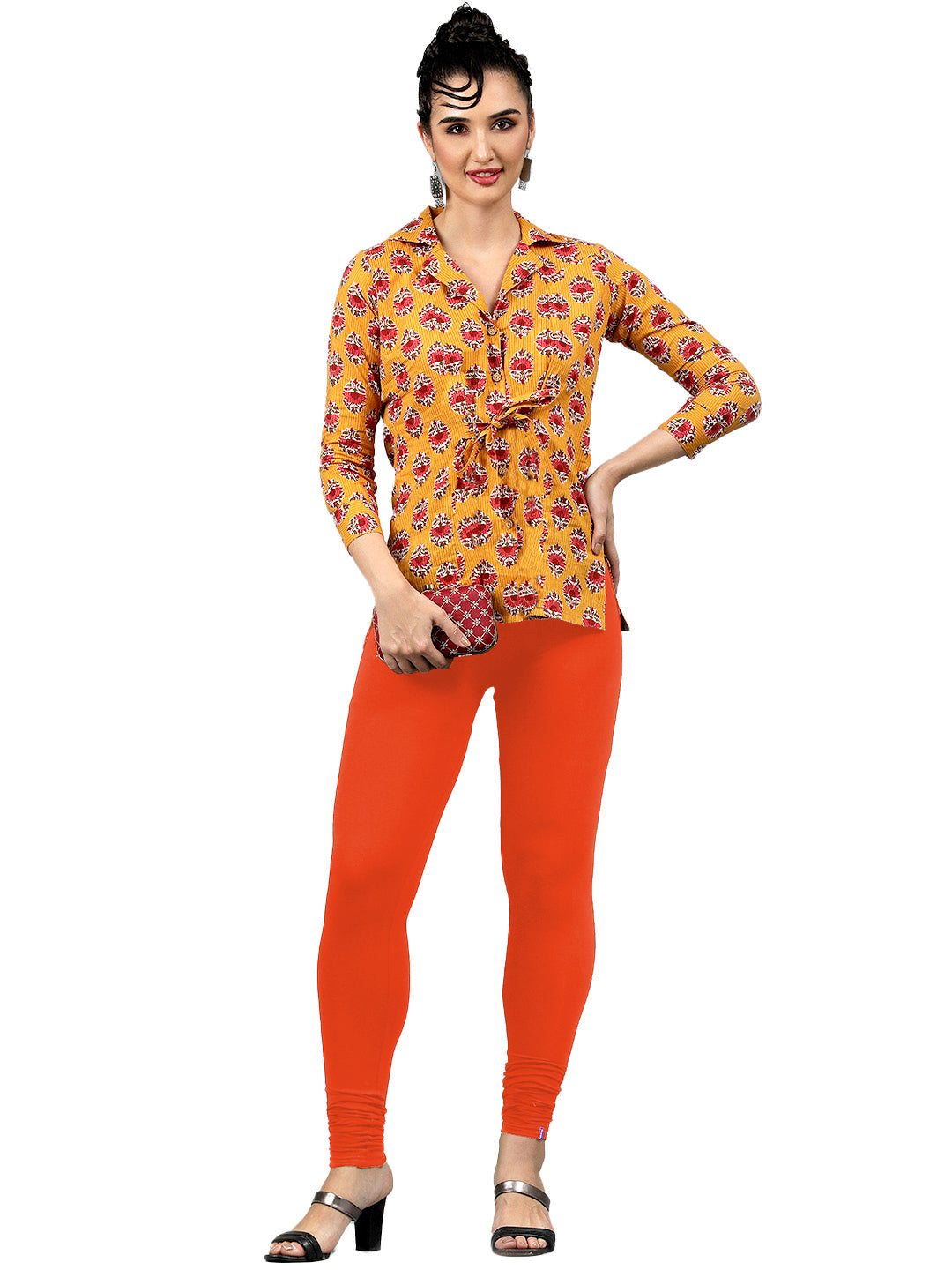 Presta Churidar Leggings Premium - Dark Orange